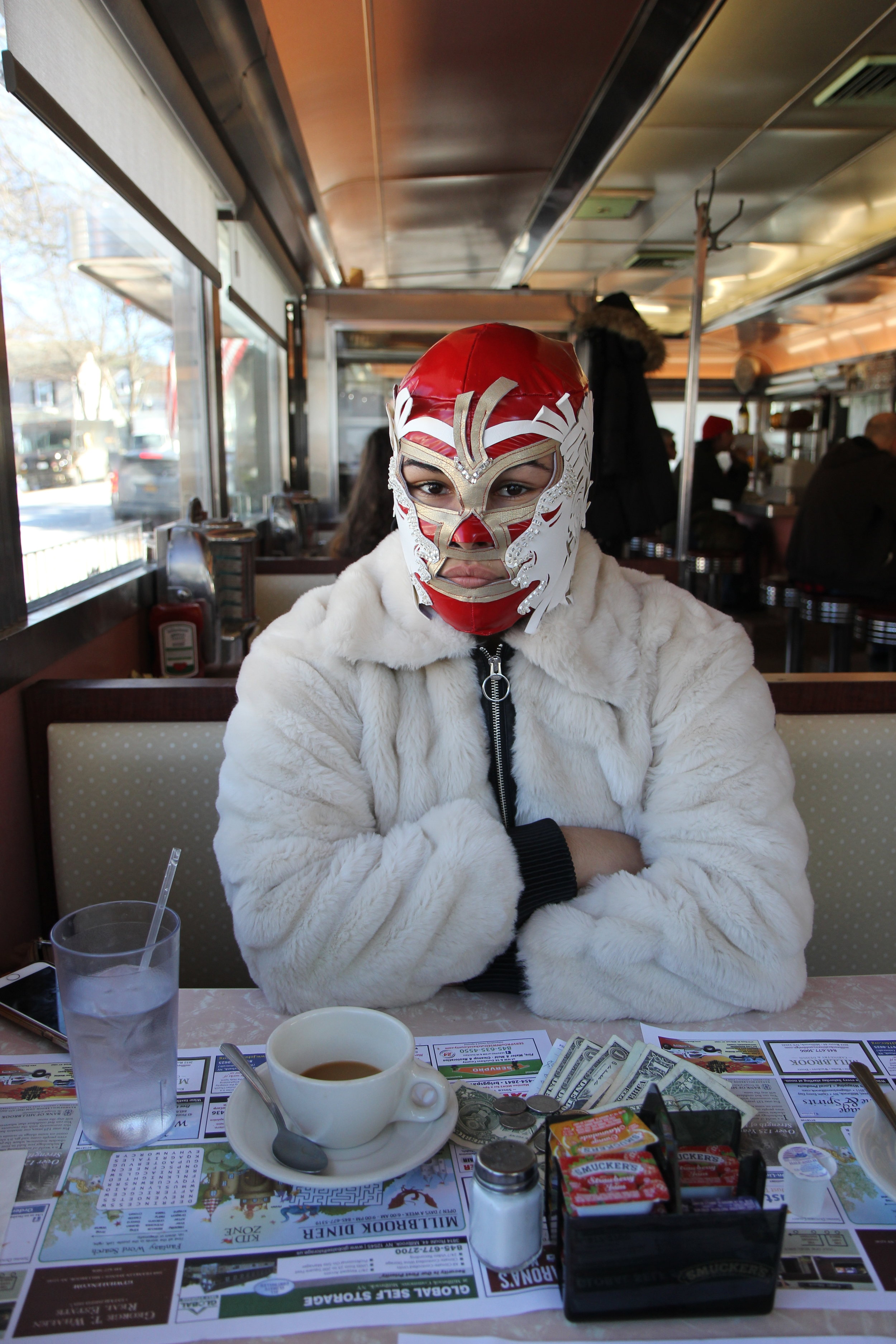 Luchadora in the Diner. 2019