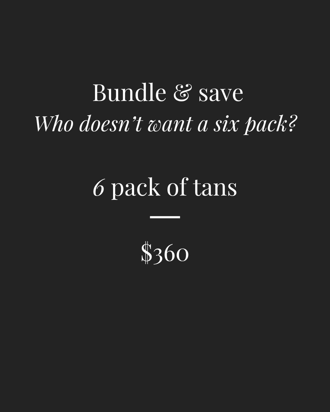 Six packs please