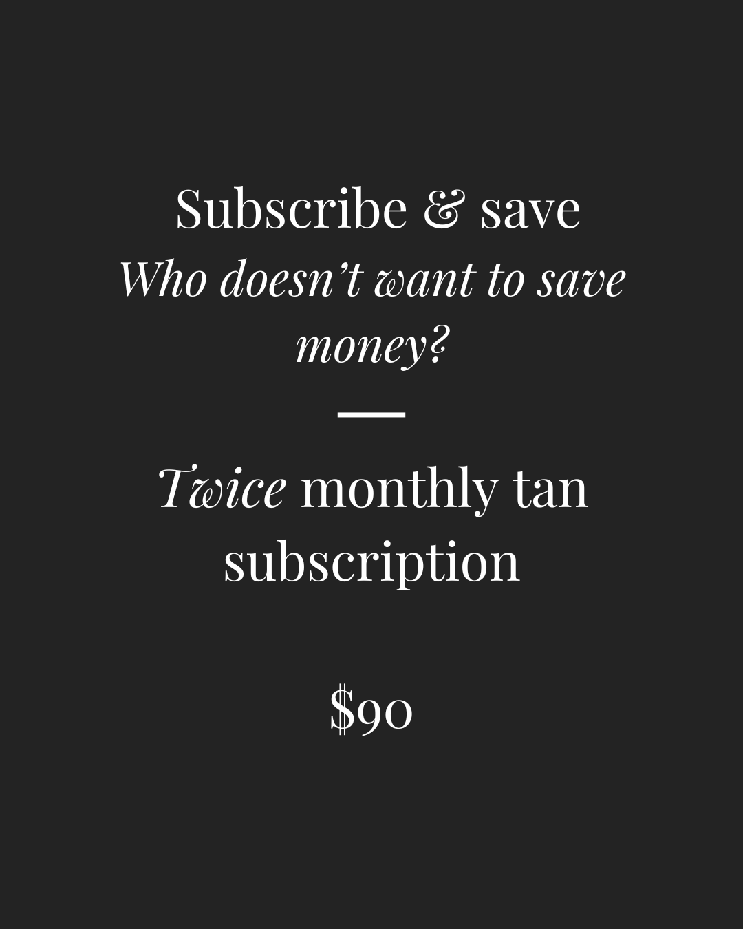 Double shot TWICE monthly tanning membership