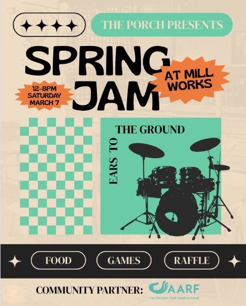 Spring Jam at Mill Works Event Flyer