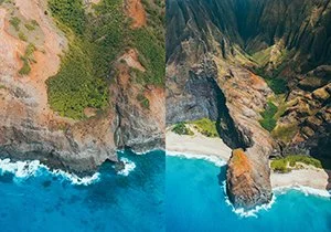 Flight over Nā Pali Coast State 