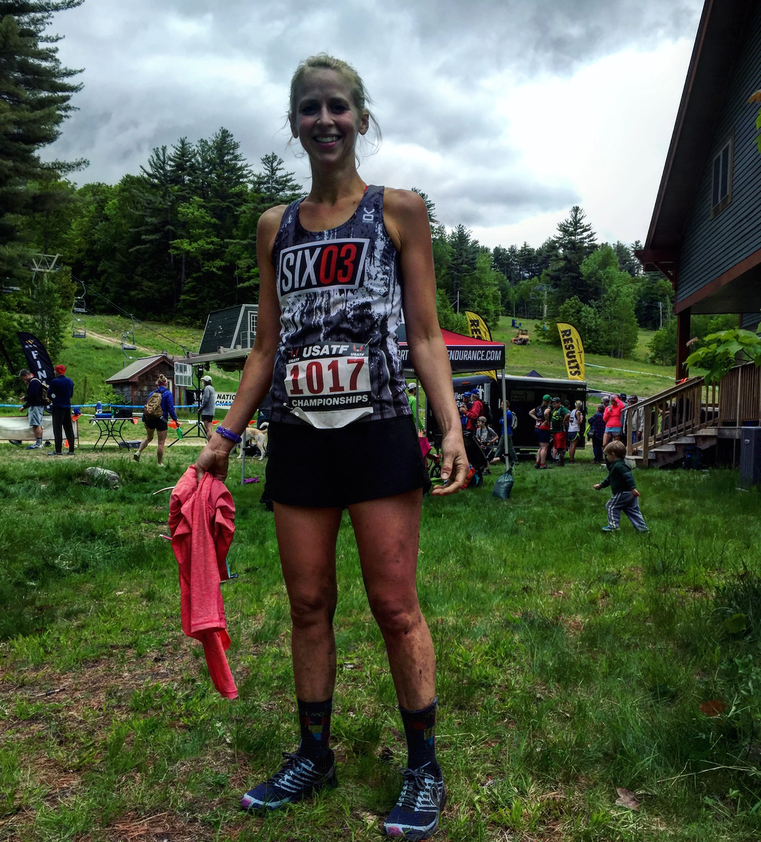 Muddy and happy.