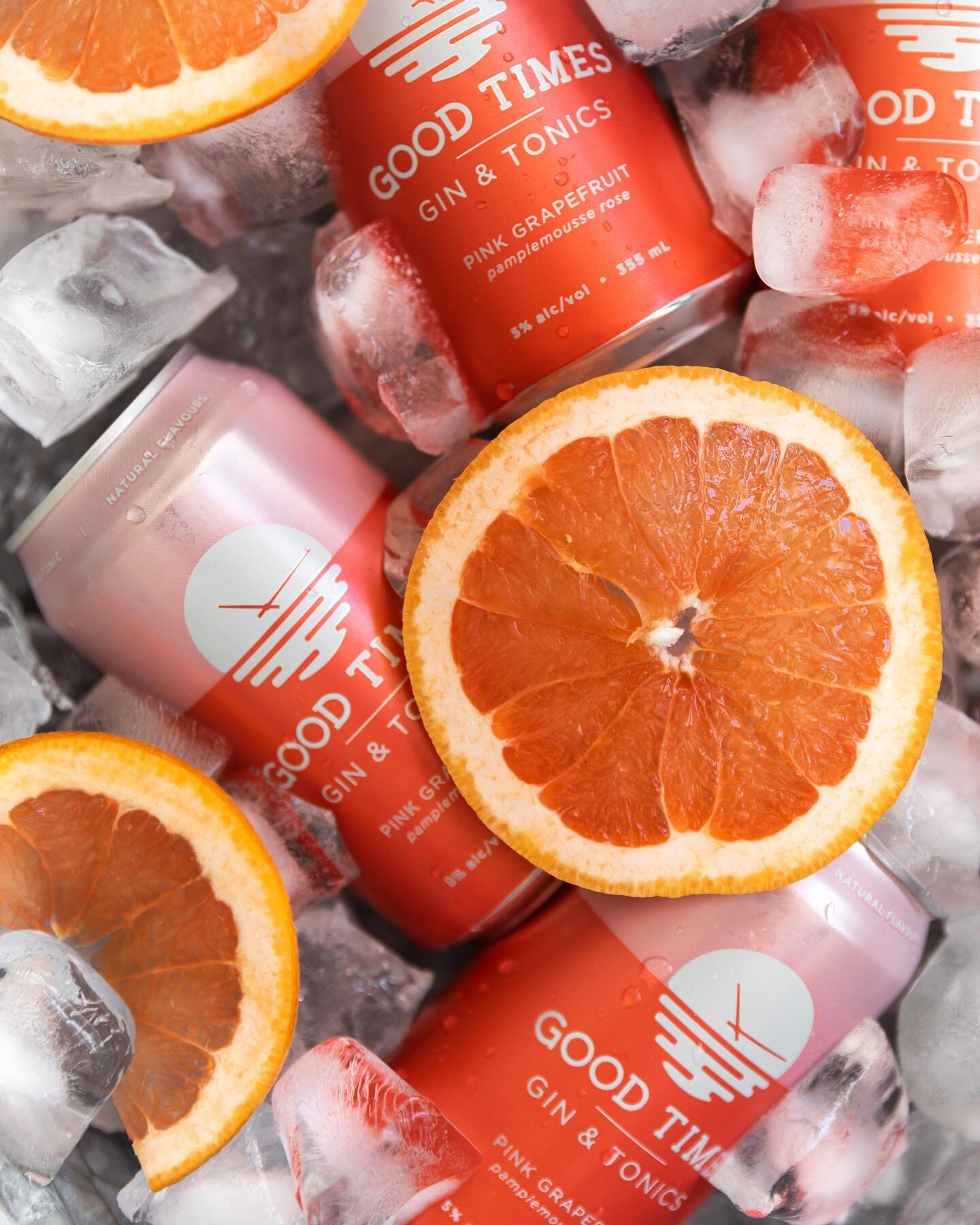 On ice is how we love our Pink Grapefruit! Have you tried this classic GoodTimes flavour? Locations map listed on our website - link in bio!☀️⁣
⁣
⁣
📸 @brontetaylorphotography ⁣
⁣
#goodtimes#goodtimesdrinks#ginandtonic#ginandtonics#tgif#thursday#frid