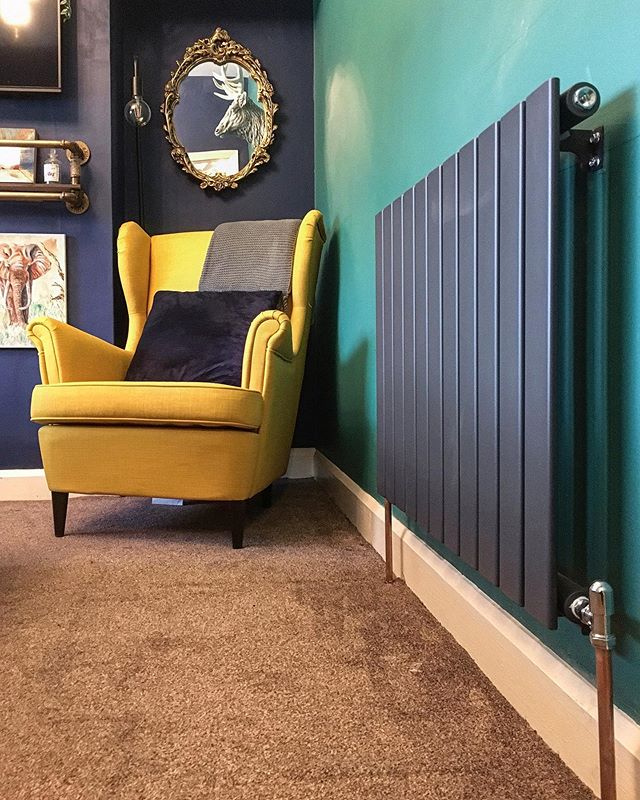 When the customer has a combination of bold colours....it just works 👌🏻
&gt;
&gt;
&gt;
#radiator #pipework #copper #chrome #anthracite #yellow #green #blue #brown #mirror #interiordesign #design #plumbproud #plumbers #centralheating #columnradiator
