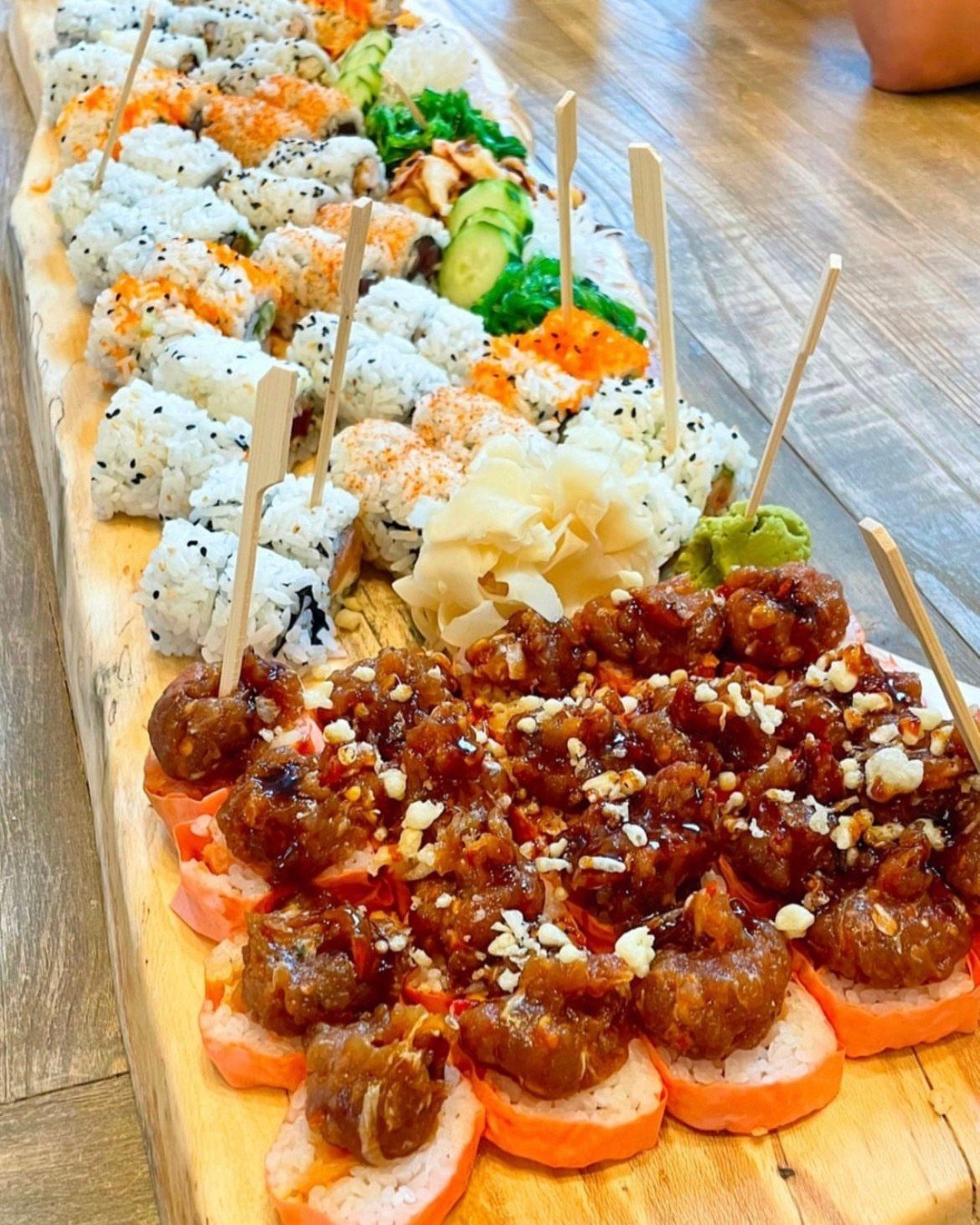 Want a delicious dinner in after a long day at the beach? Our sushi catering boards are the way to go!

Order yours now👉Link in bio

📸 @goldenthreadinc