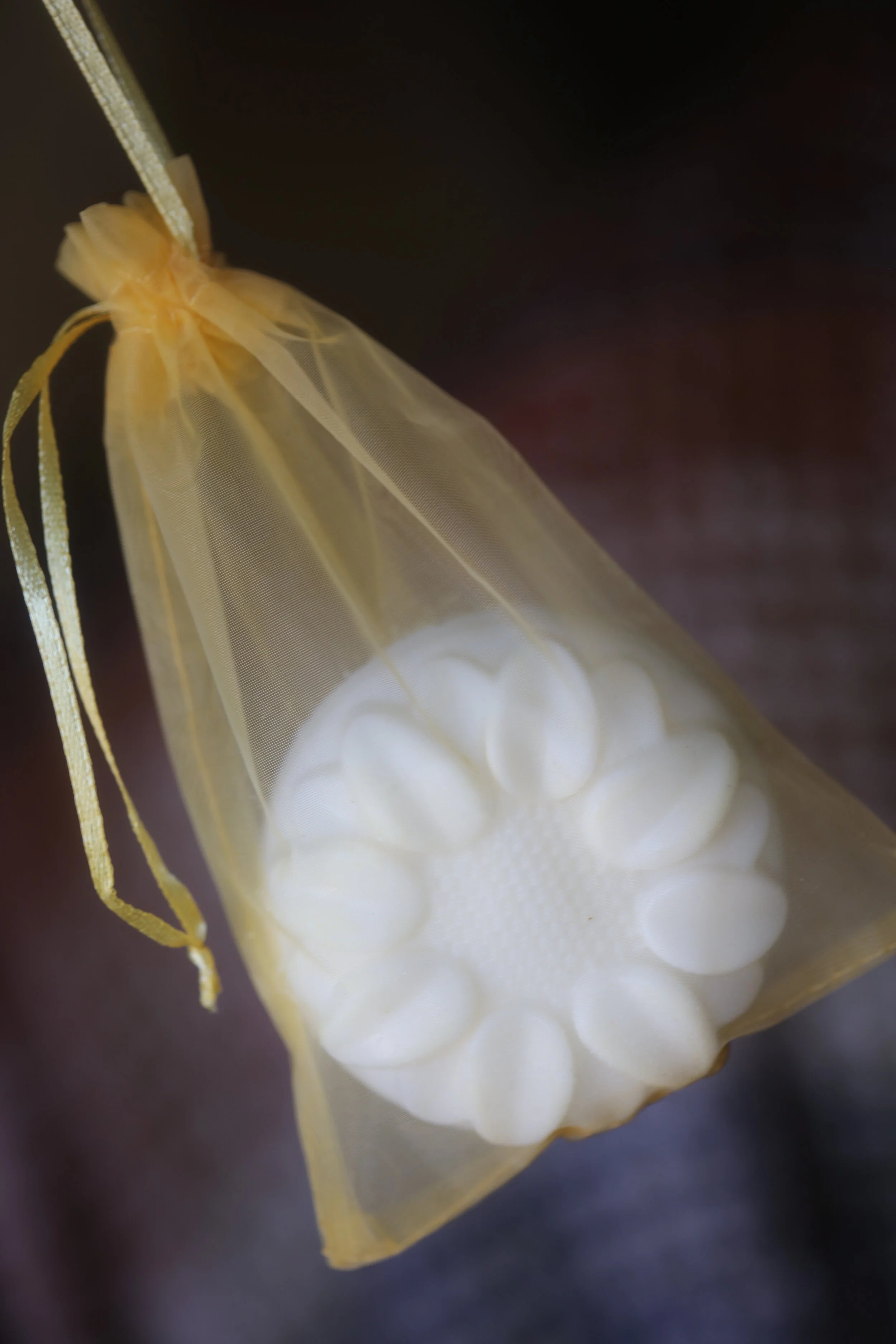 soap mold sunflower in mesh bag.JPG