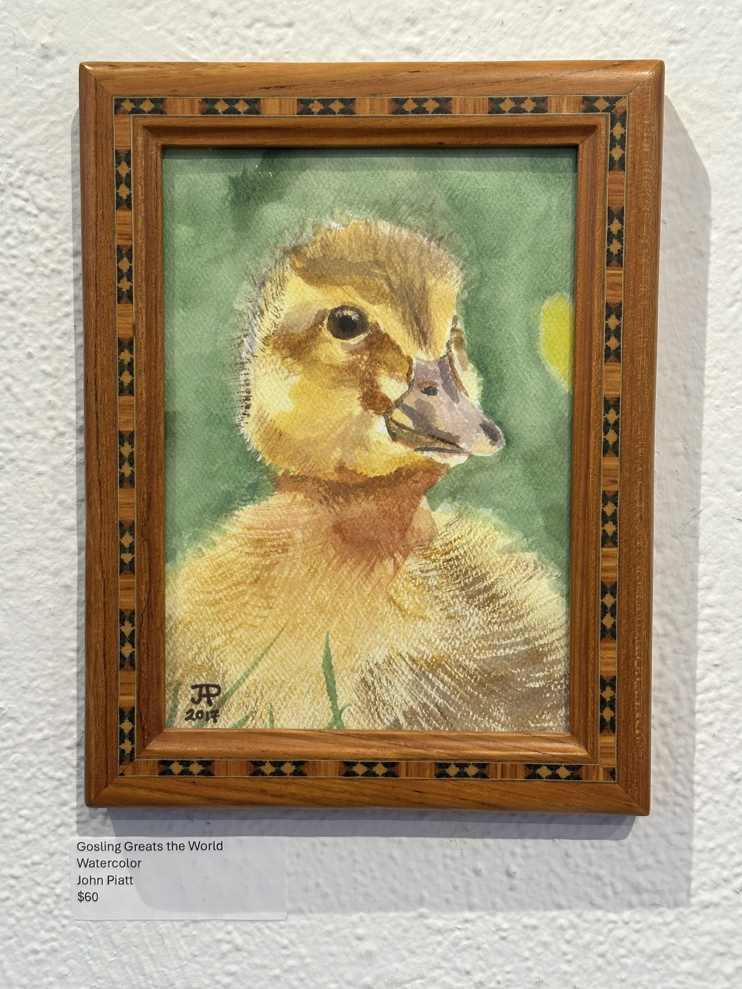 John Piatt - Gosling Greets the World - Watercolor - $60