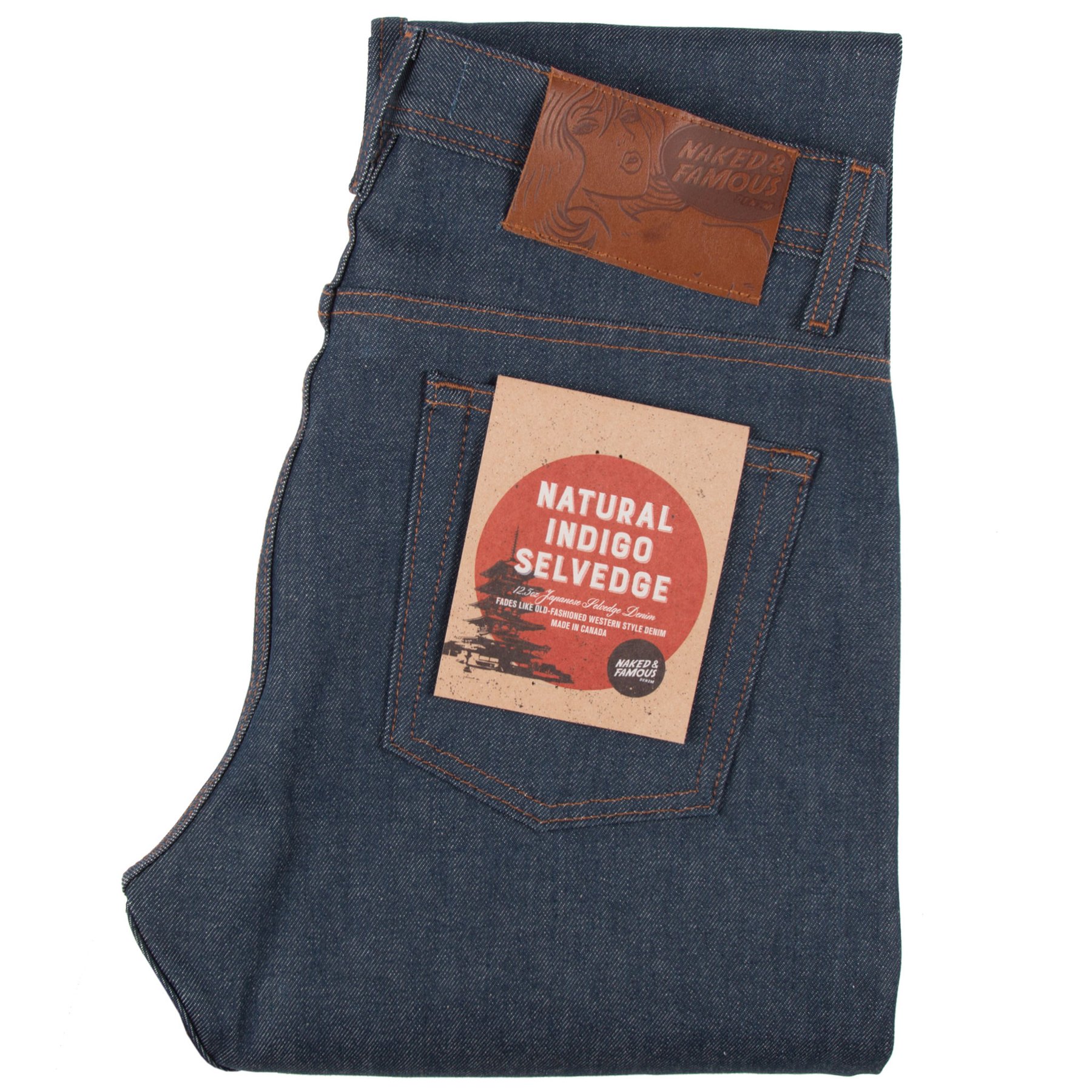  Natural Indigo Selvedge Jeans Folded 