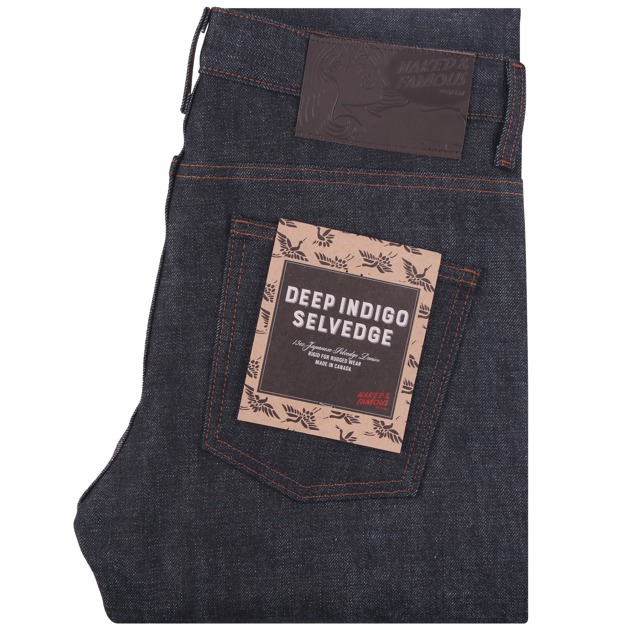  Deep Indigo Rigid Selvedge Jeans Folded 