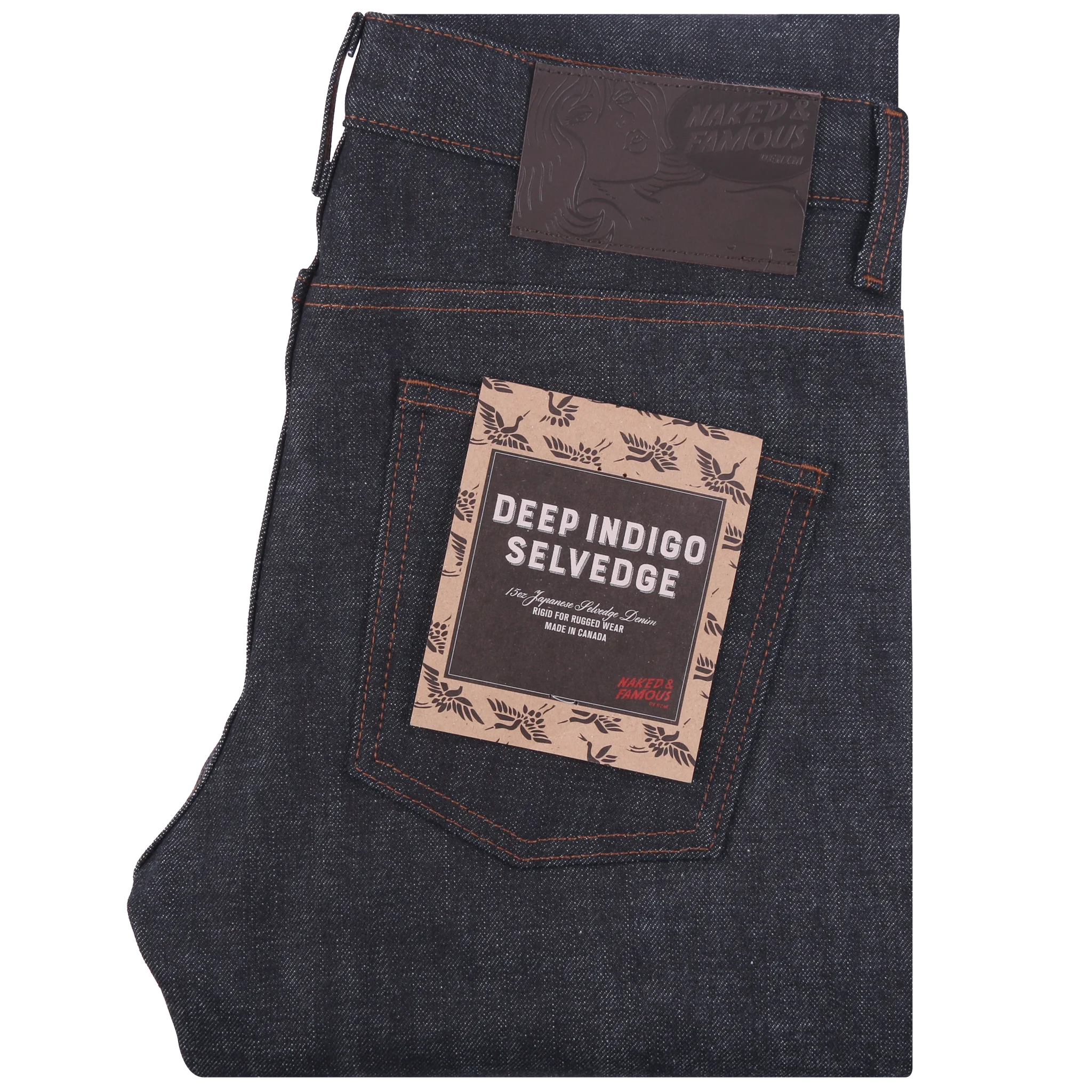 Deep Indigo Rigid Selvedge Jeans Folded