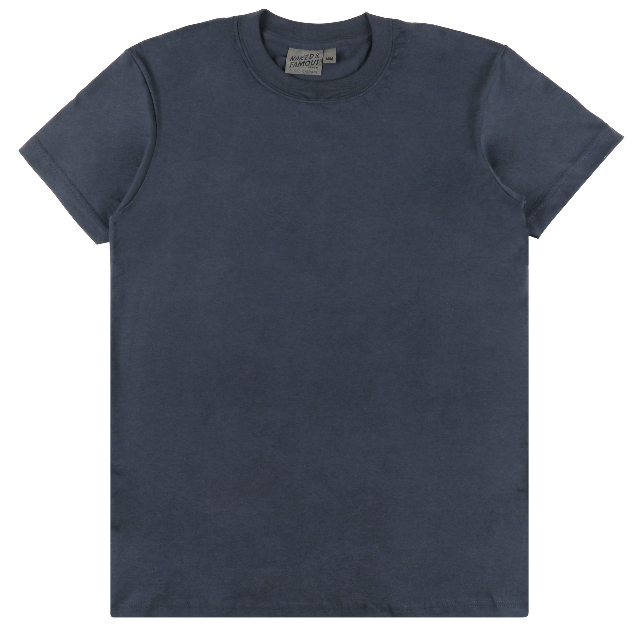  Navy Circular Knit T-Shirt Flat View 
