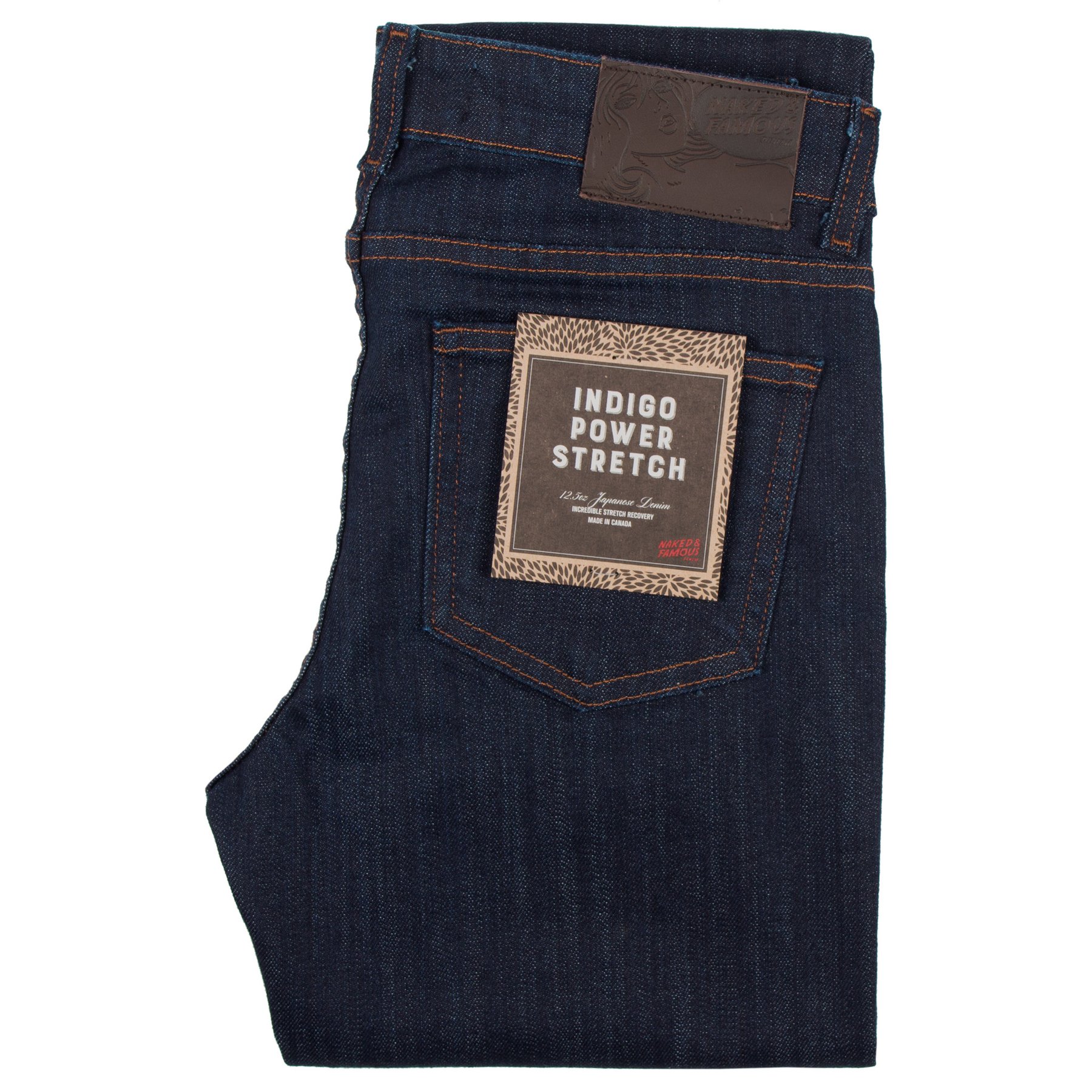  Women’s Indigo Power-Stretch jeans Folded View 