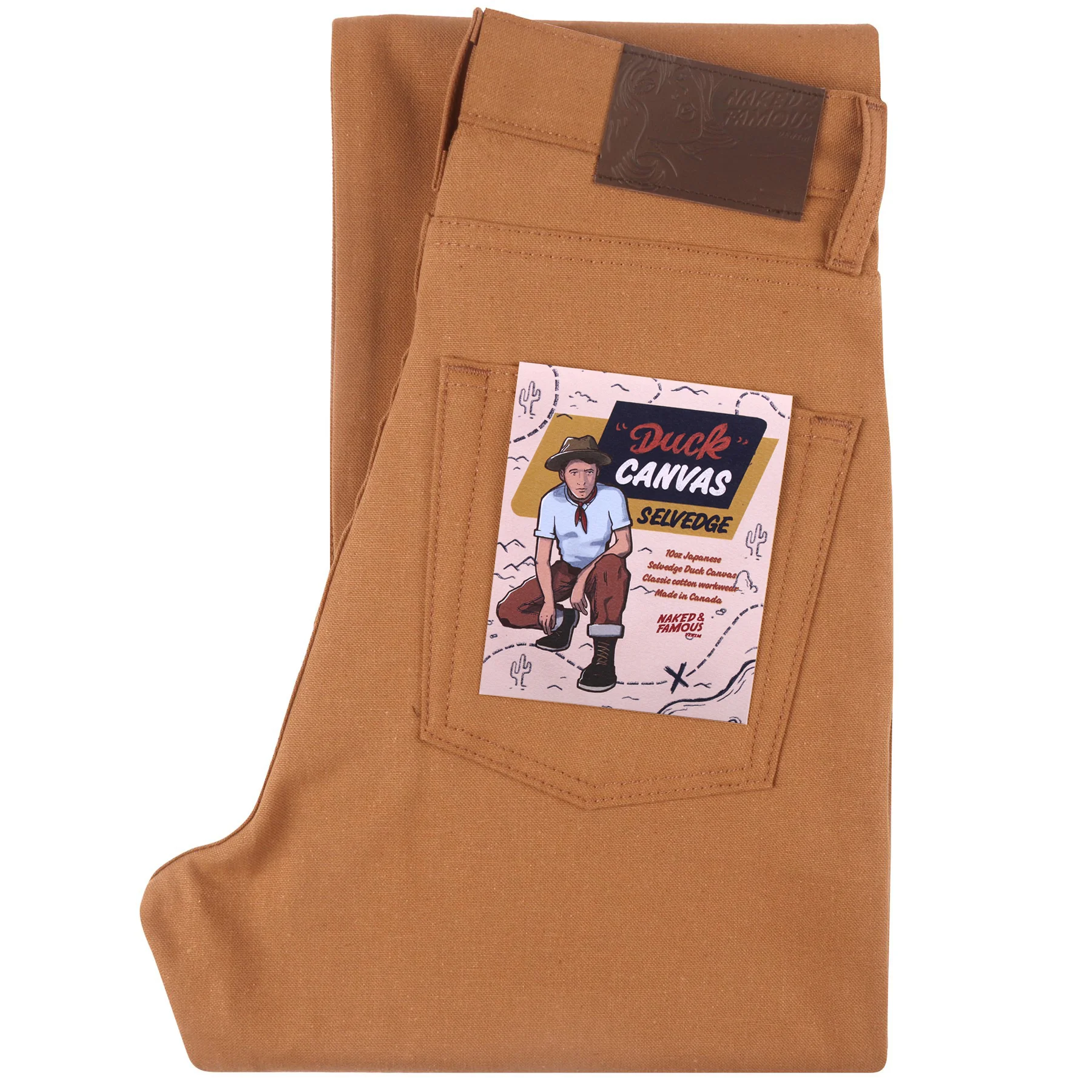 Women's Duck Canvas Selvedge jeans folded view