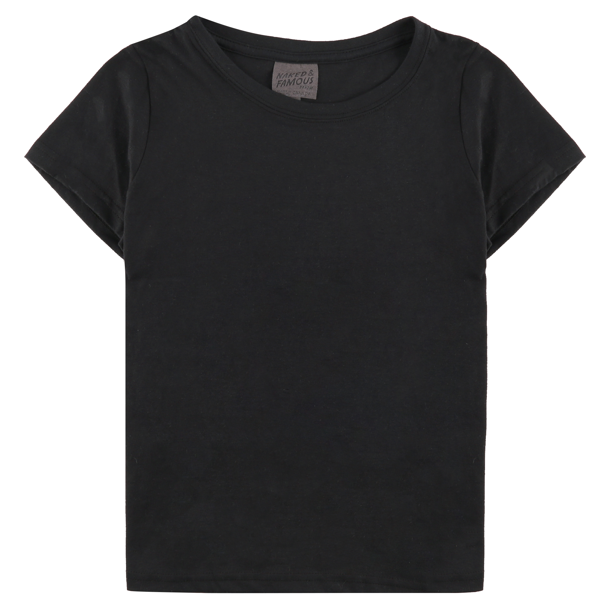  Women’s Circular Knit T-shirt Black Flat View 