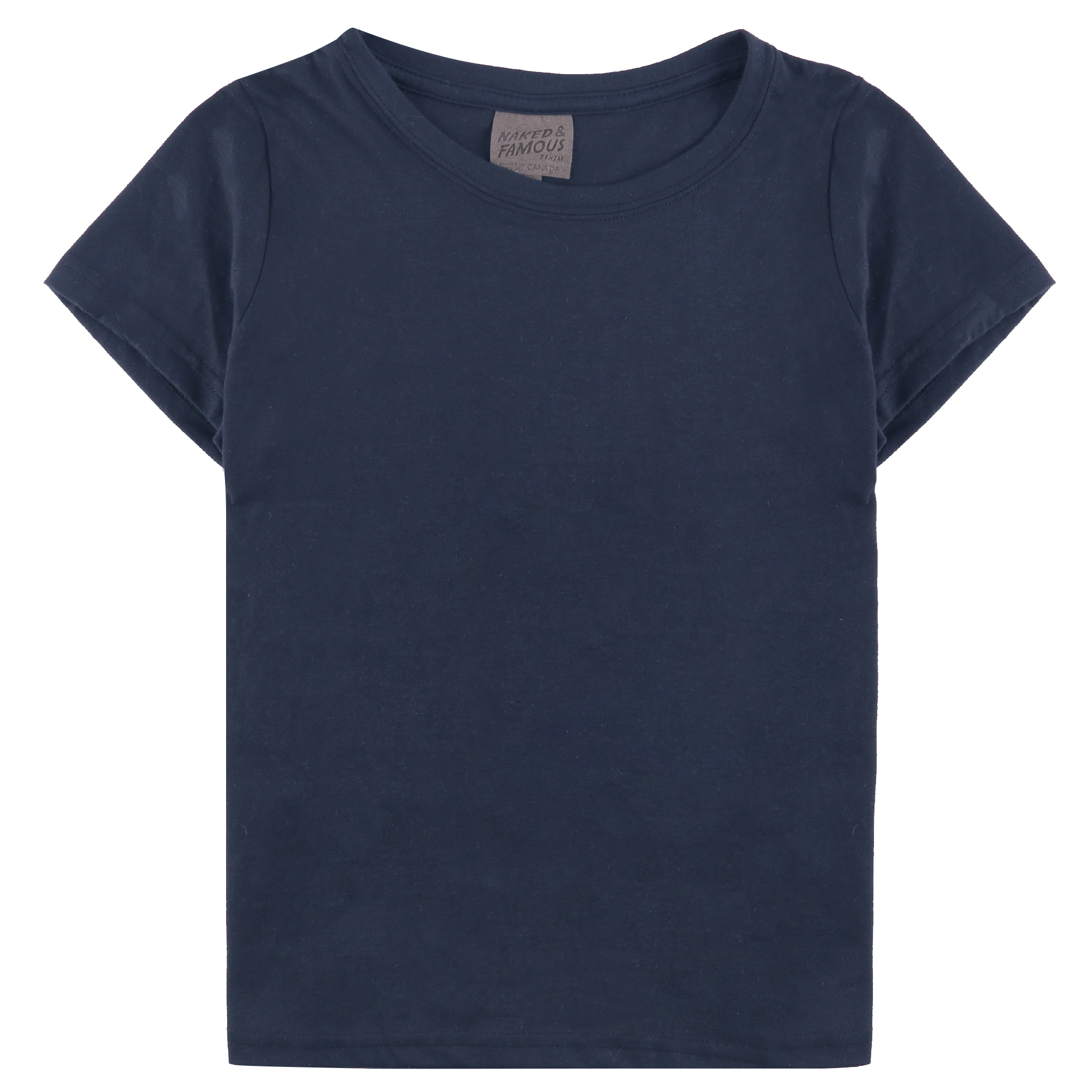 Women’s Circular Knit T-shirt Navy Flat View 