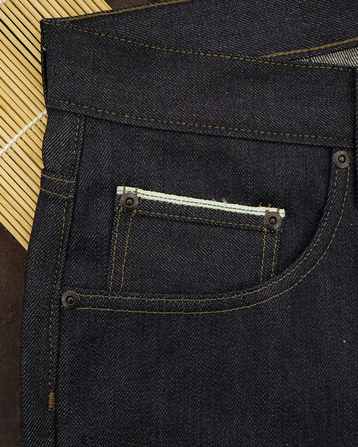 Green Line Selvedge ID Coin Pocket