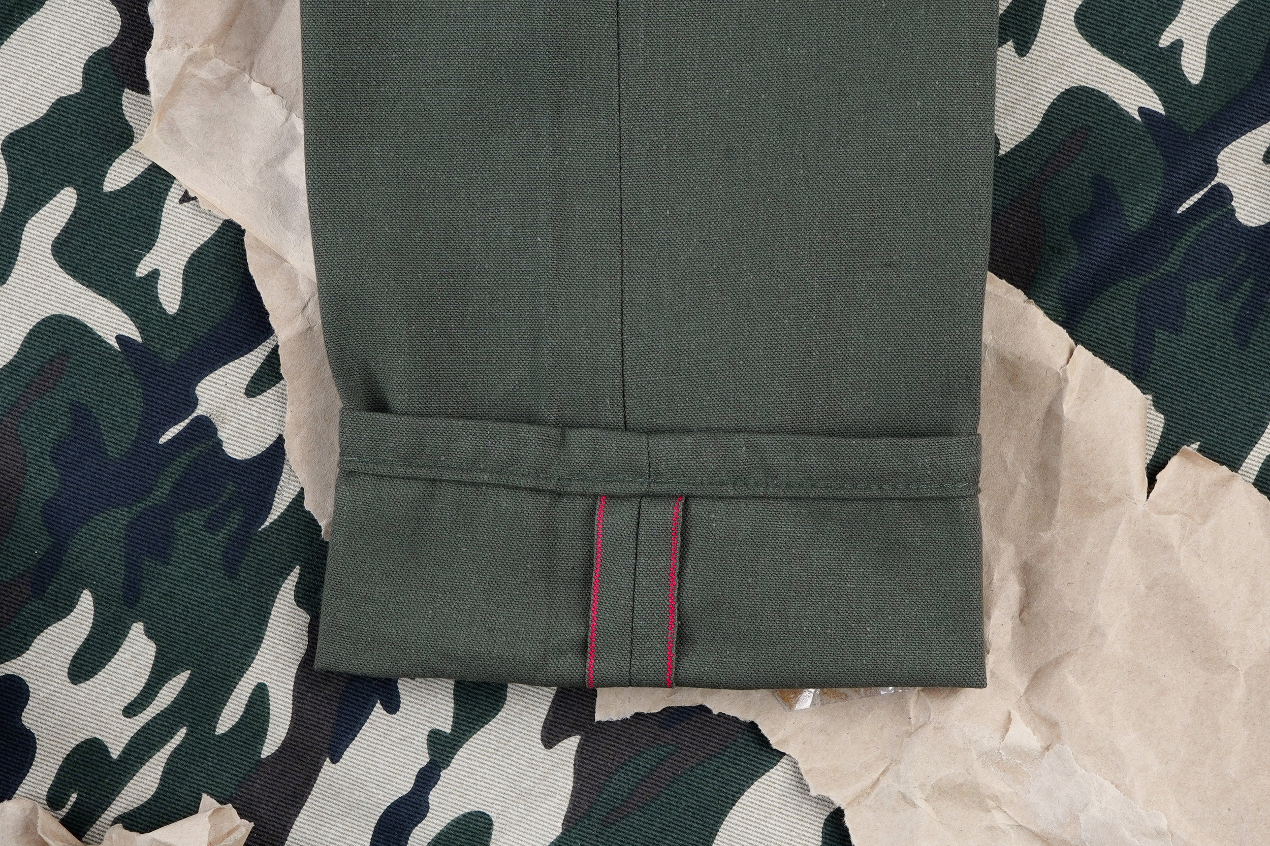 Army Green Duck Canvas Selvedge ID
