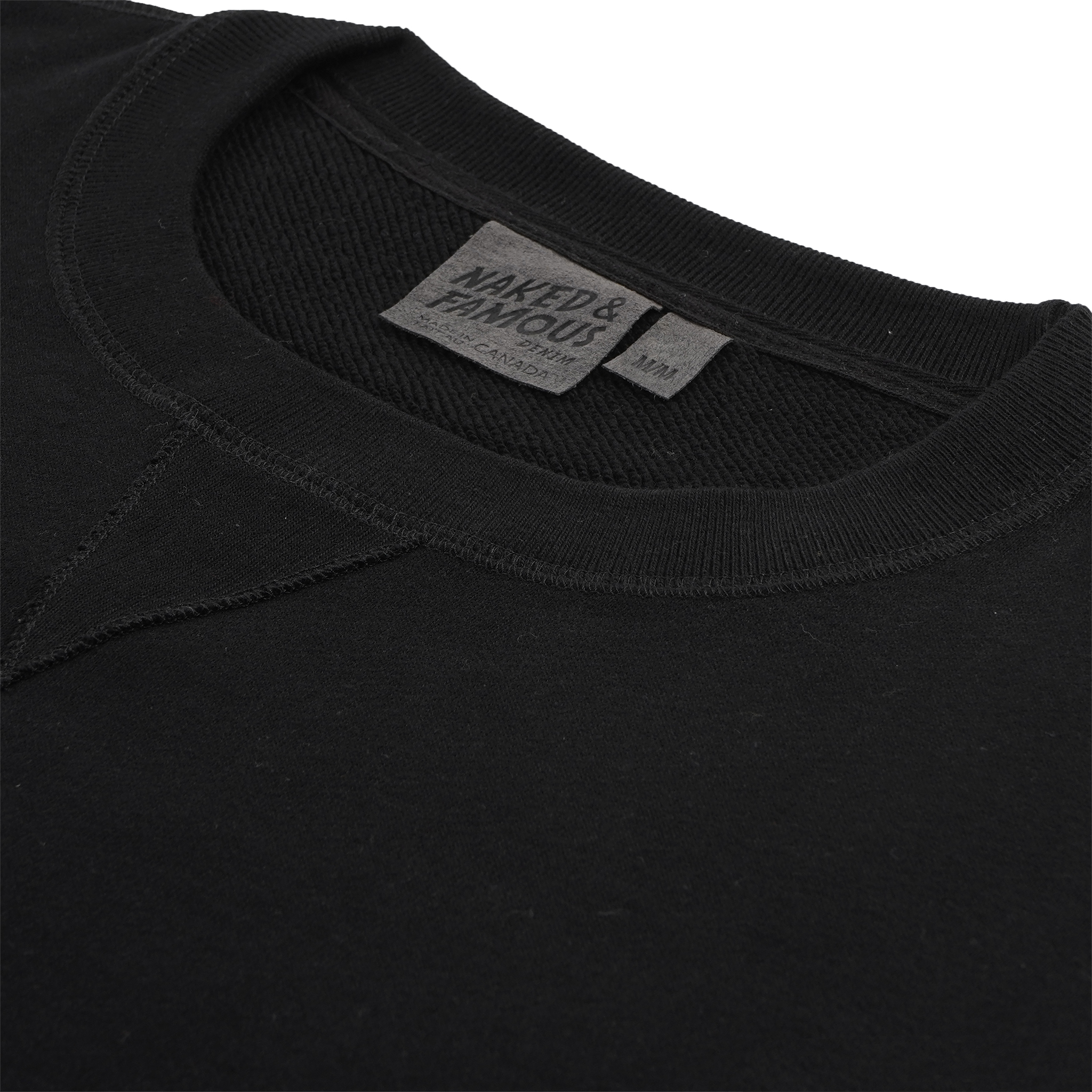  Crewneck Heavyweight Terry Black - collar 