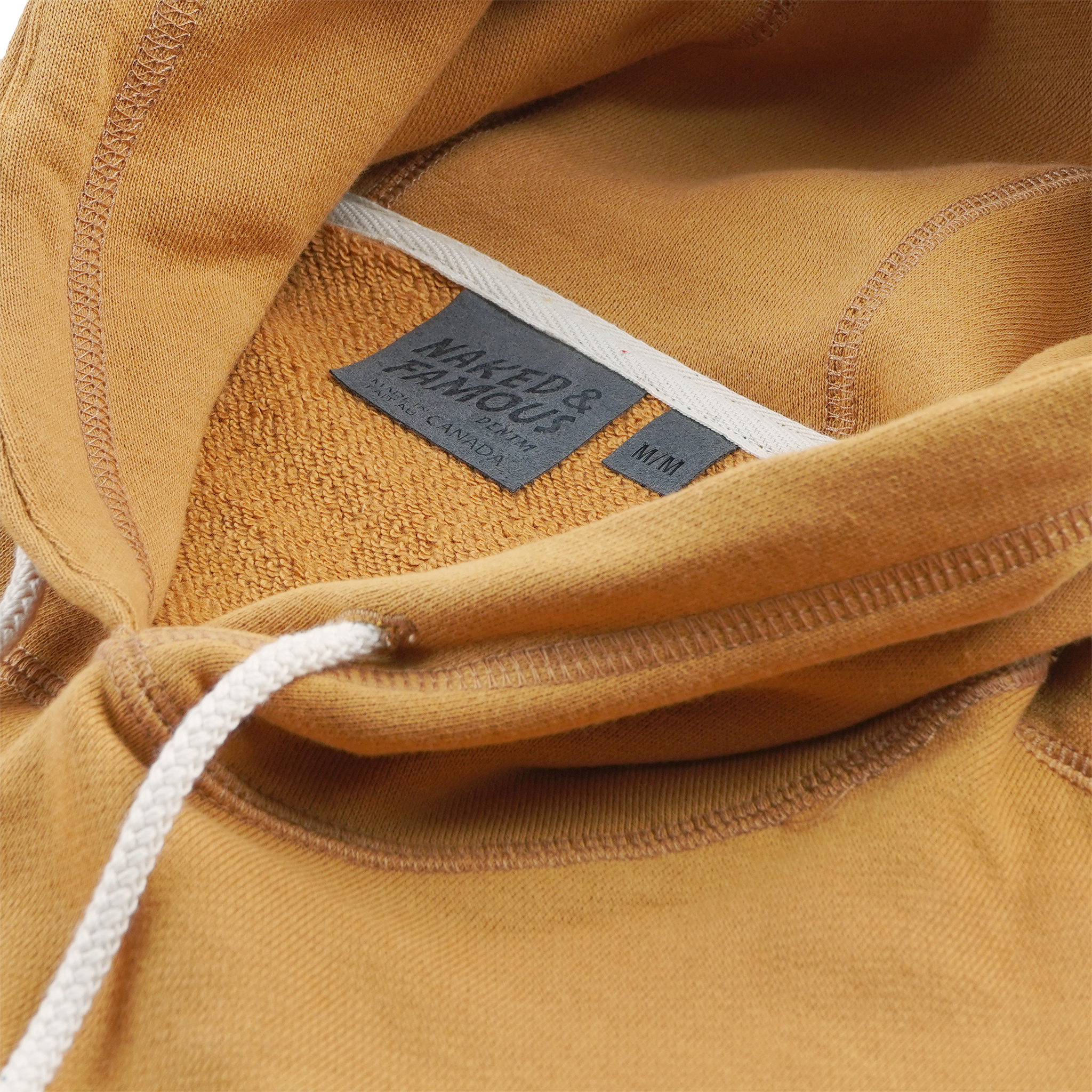  Pullover Hoodie Heavyweight Terry Amber - collar 