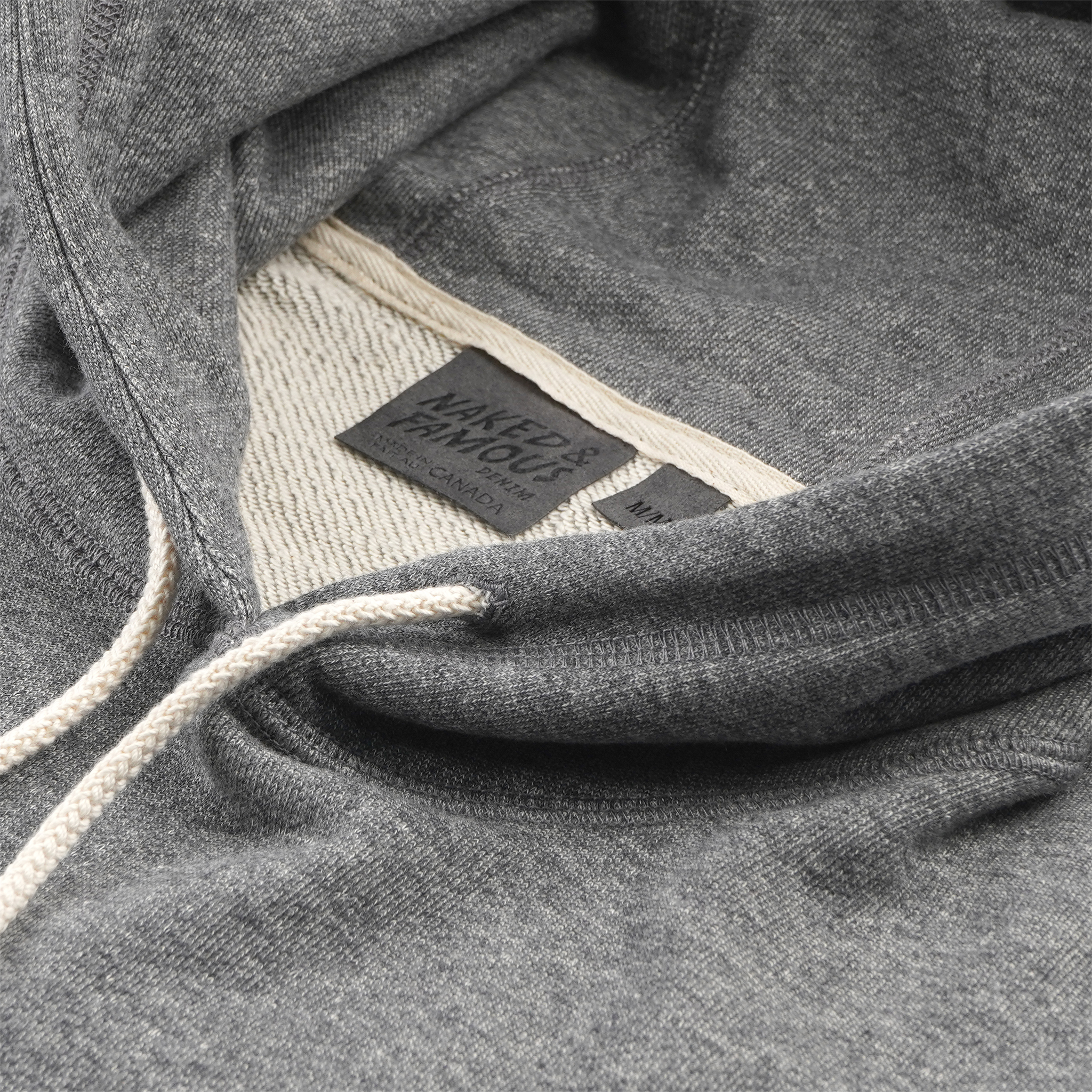  Pullover Hoodie Heavyweight Terry Charcoal - collar 