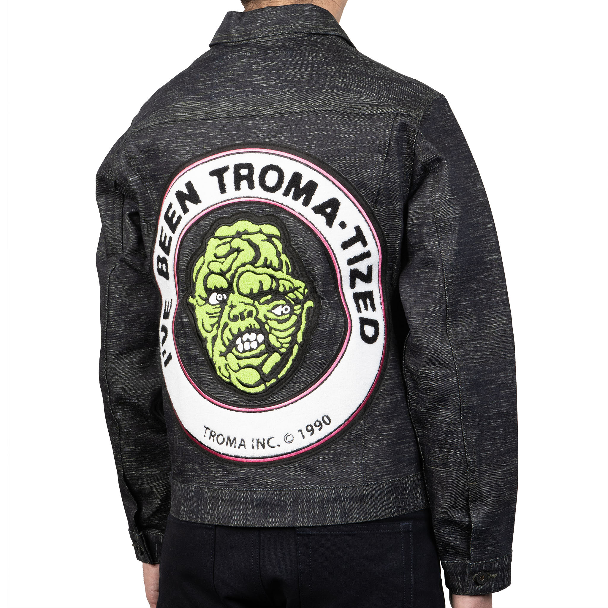  Toxic Avenger Deformed Denim Club Jacket - on model back 