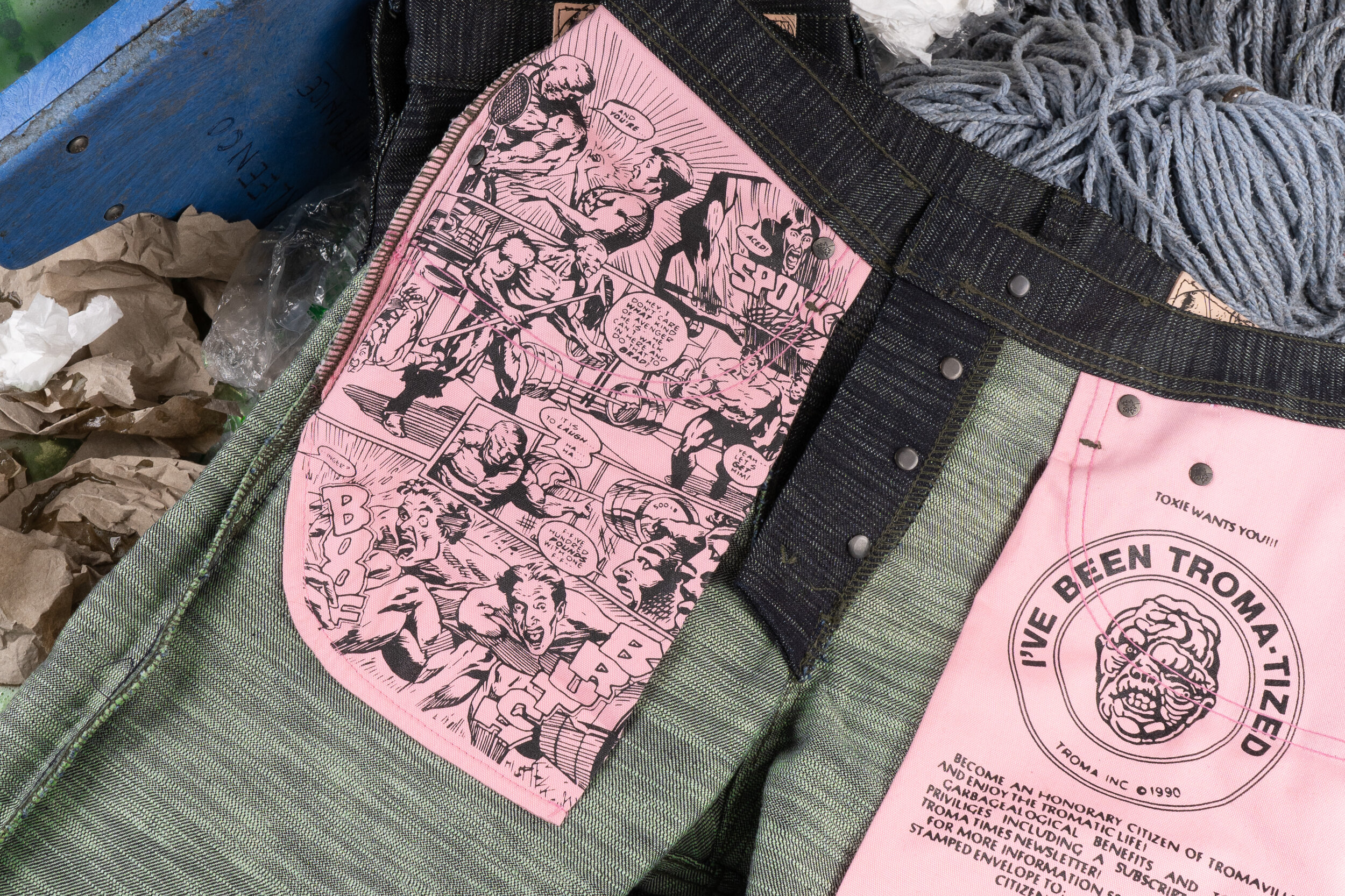 The Toxic Avenger Denim -  Printed Pocket Bags