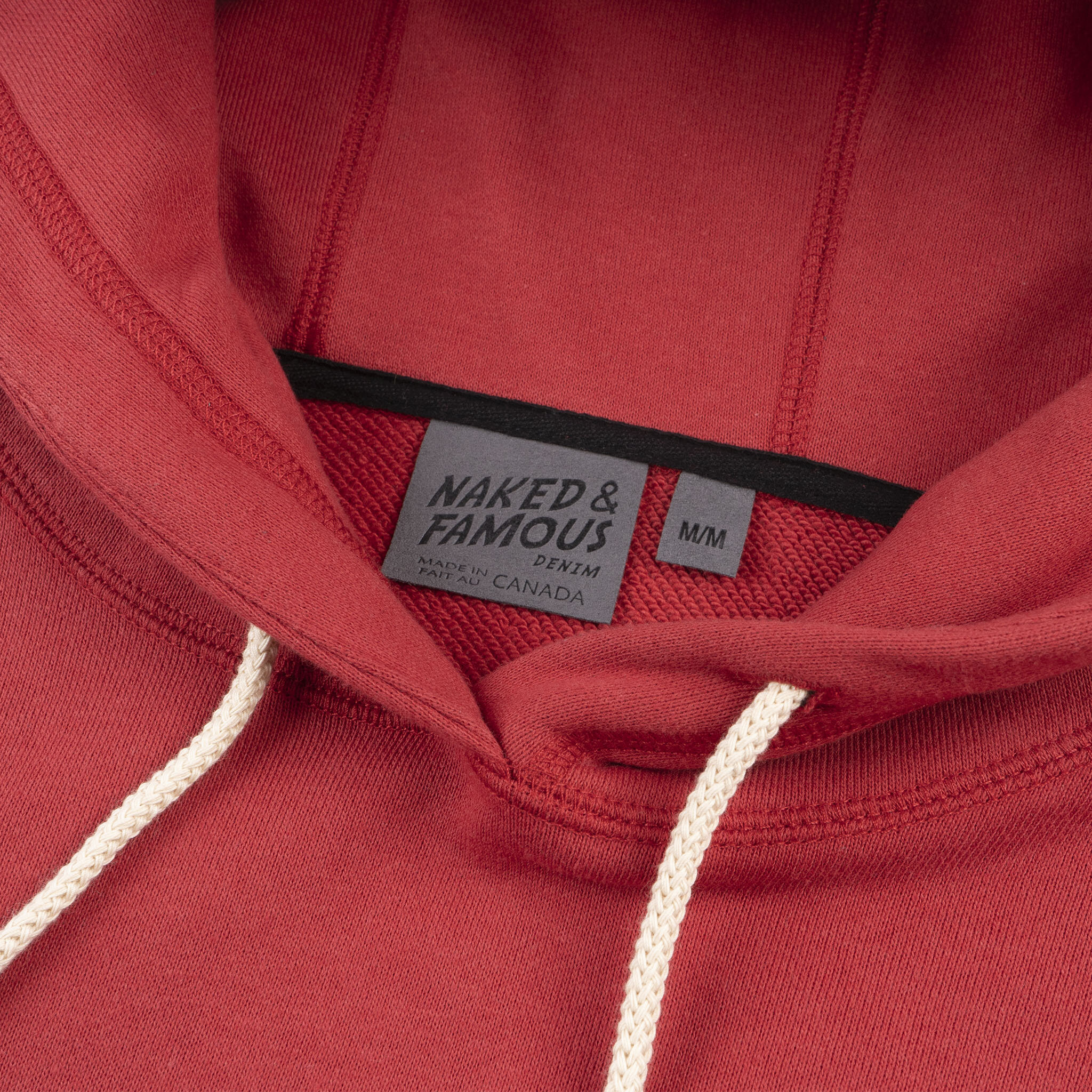  Pullover Hoodie Heavyweight Terry Red - collar 