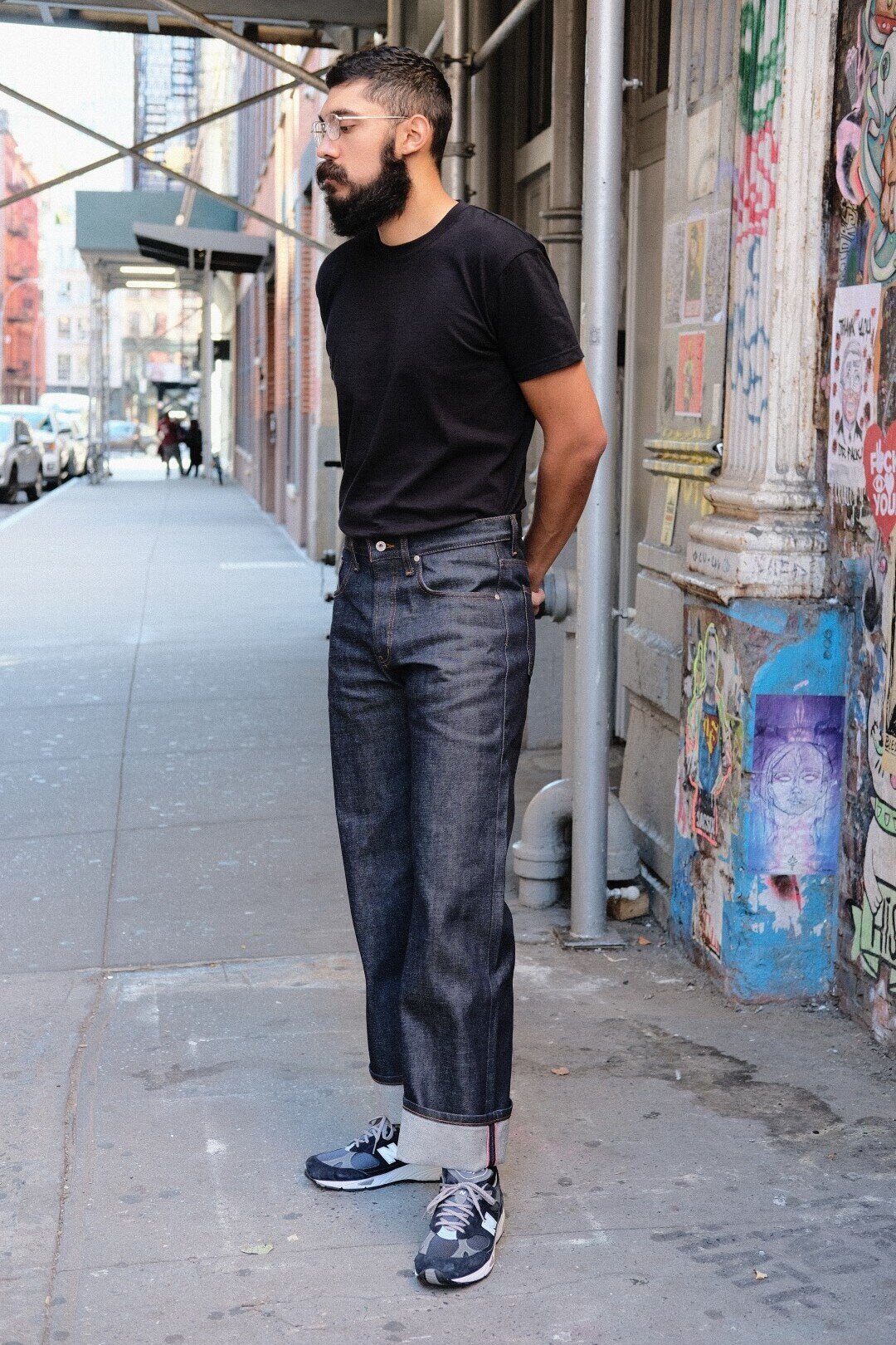 Strong Guy Dirty Fade Selvedge - On Body
