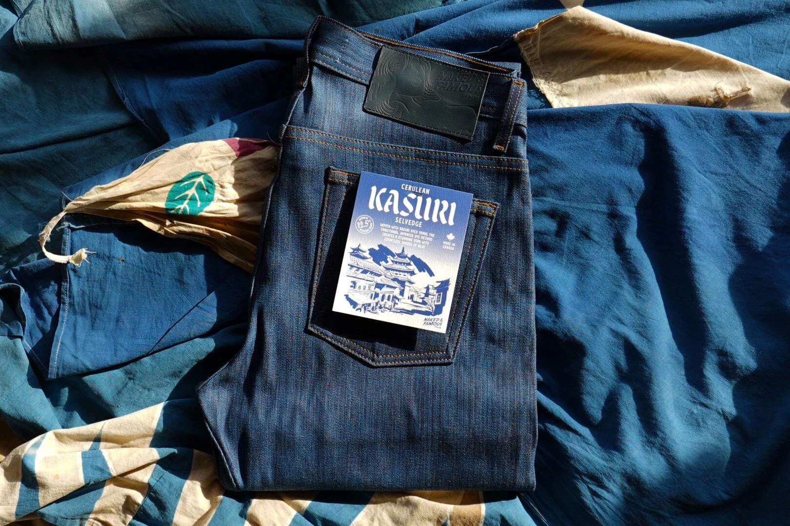 Cerulean Kasuri Selvedge - Folded Flat
