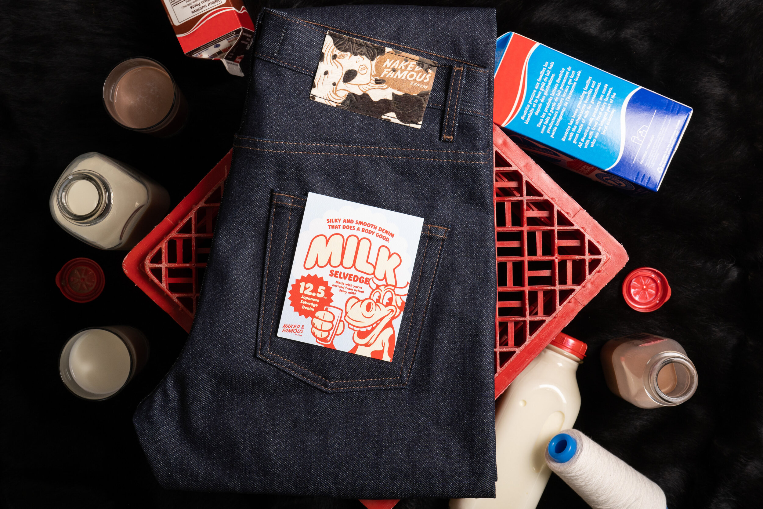 Milk Selvedge - Folded Flat