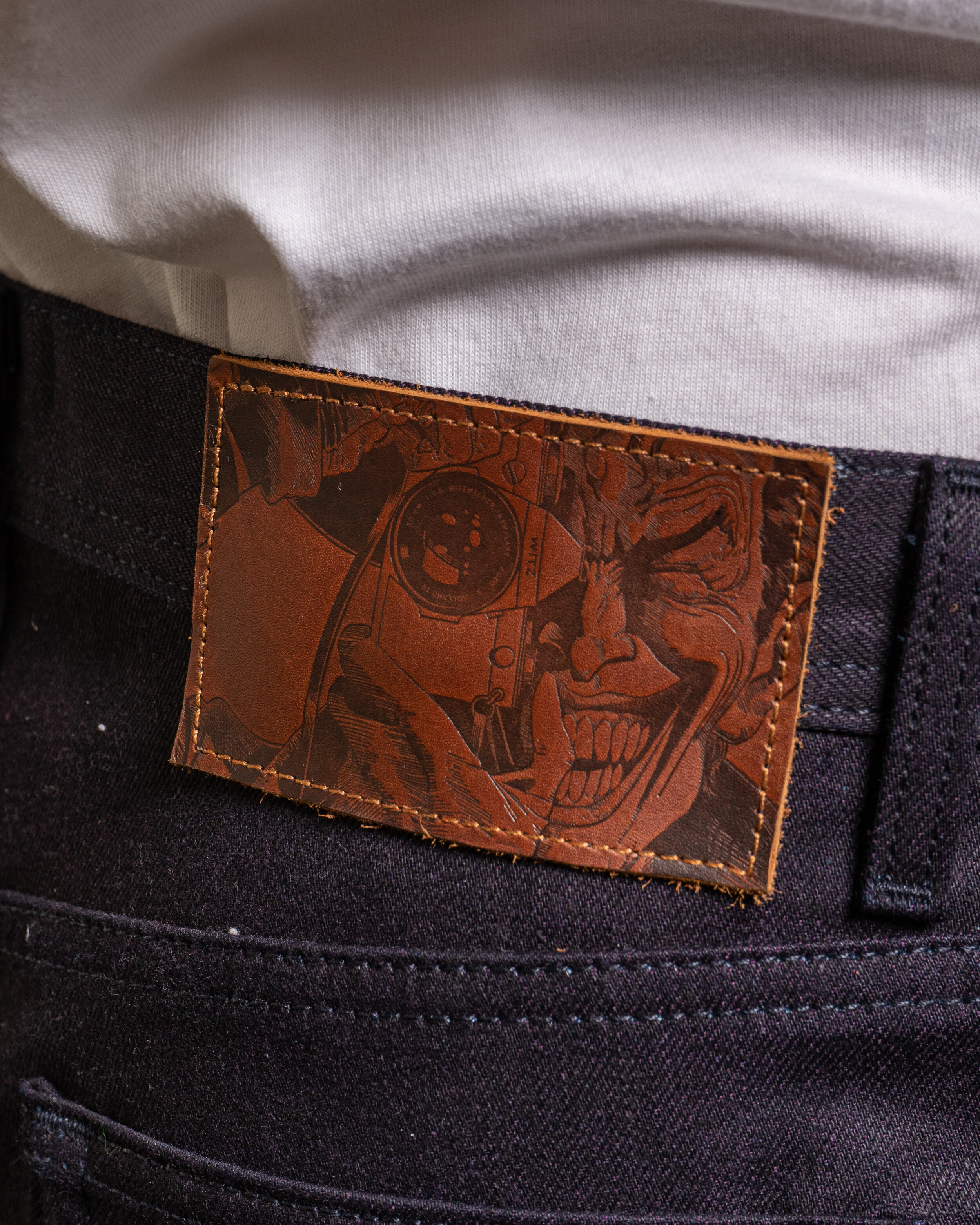 The Joker Clown Price Of Crime Selvedge - Leather Patch