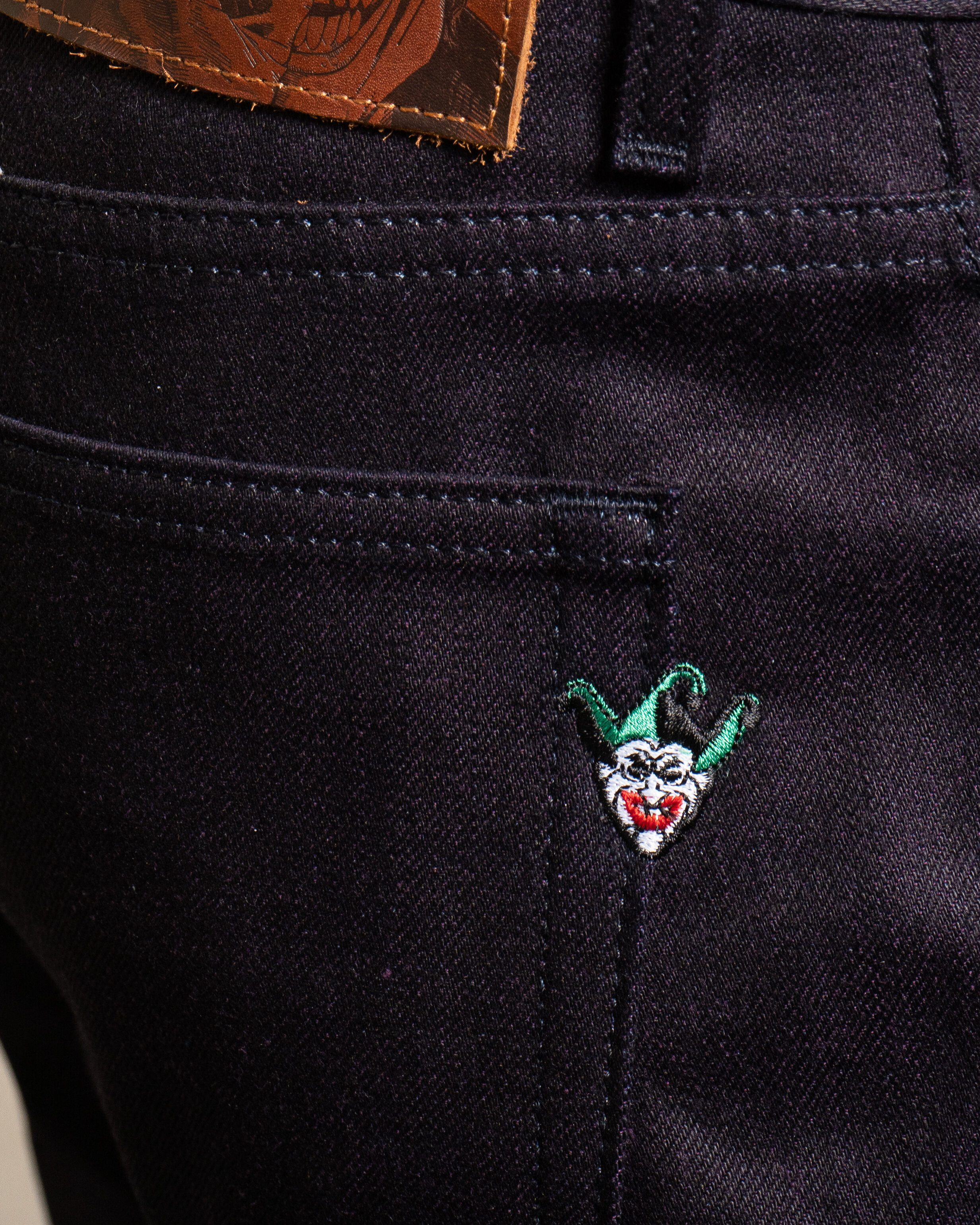 The Joker Clown Price Of Crime Selvedge - Denim Embroidery