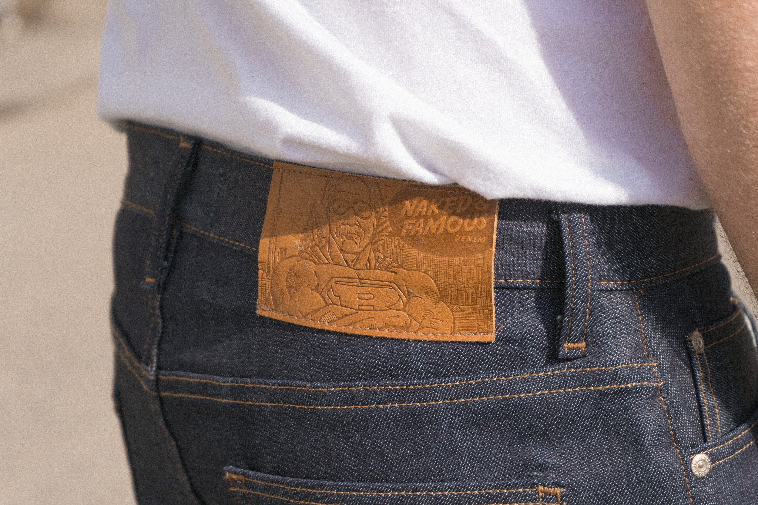 Naked & Famous Denim - Nice Guy - Leather Patch