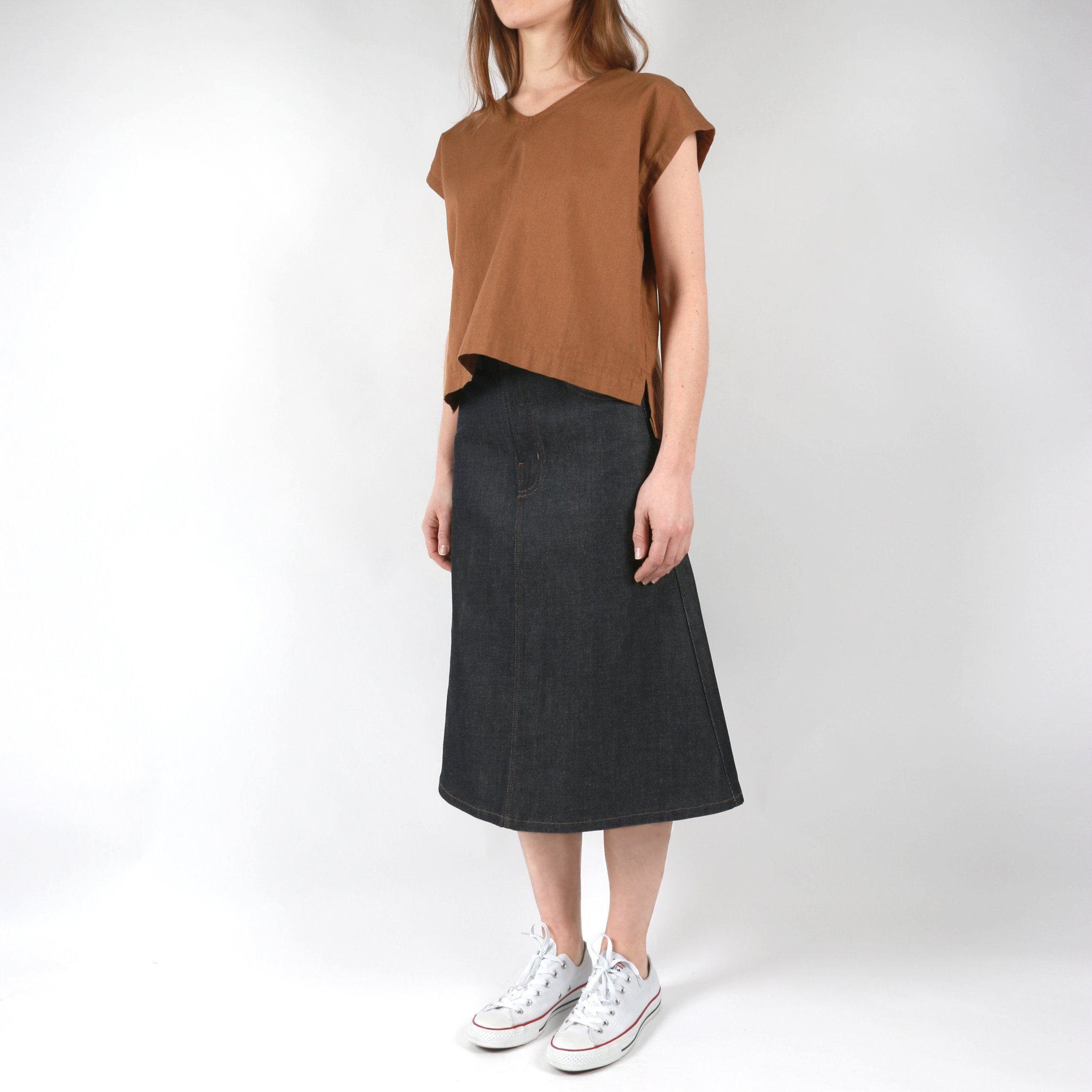  Women’s Denim Skirt on-model 