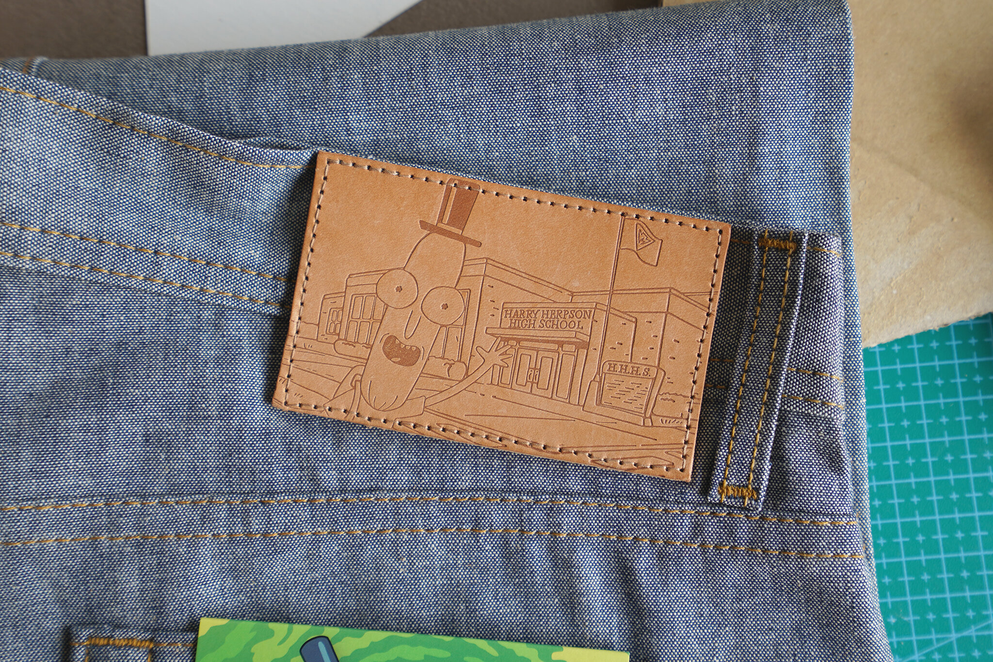 Mr. Poopy Butthole "Ohh Wee" Selvedge - Leather Patch
