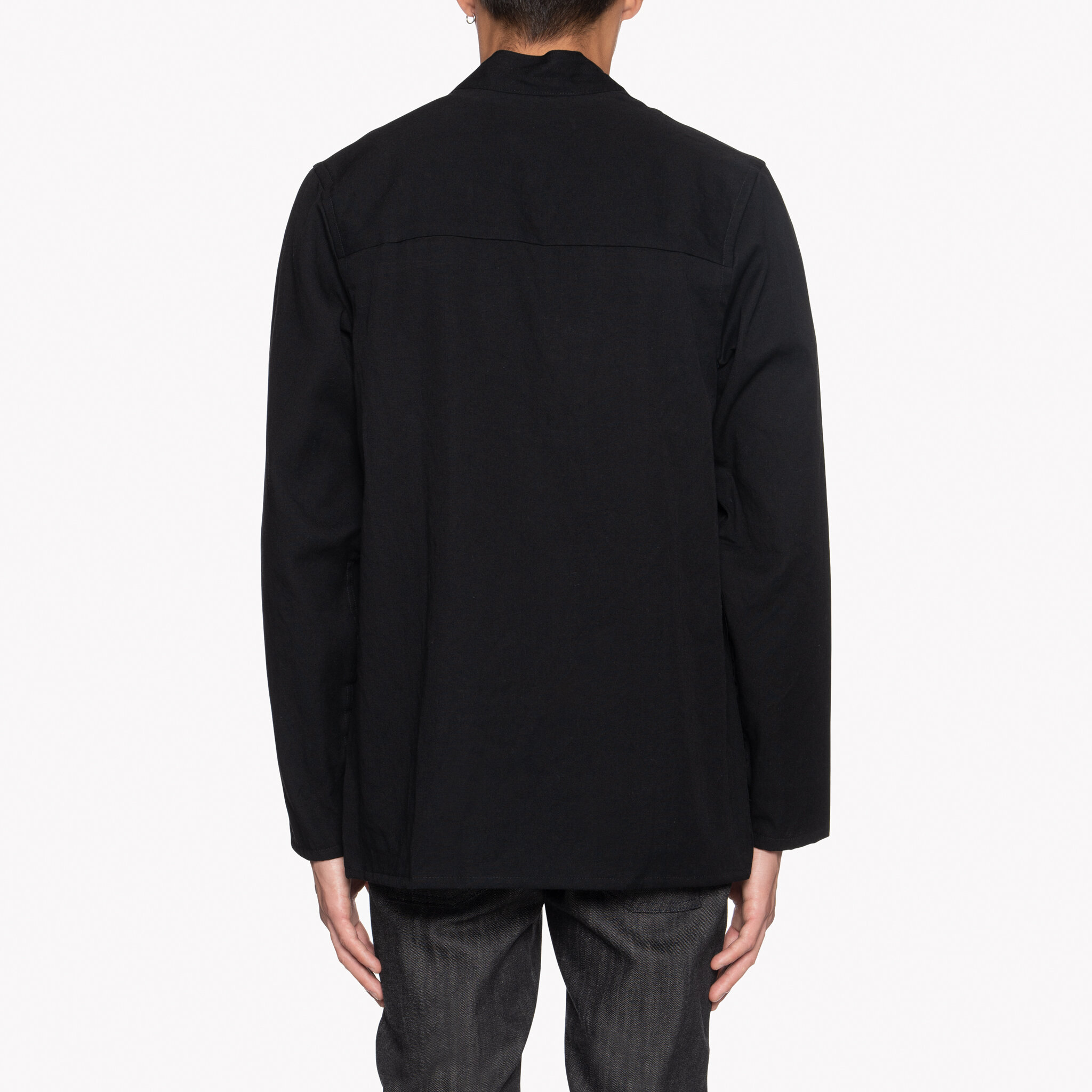  Kimono Shirt - Black Short Slub Denim - back 