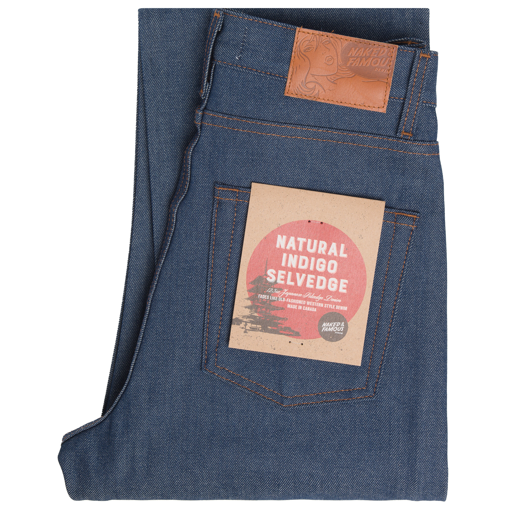  Women's Natural Indigo Selvedge jeans - folded 