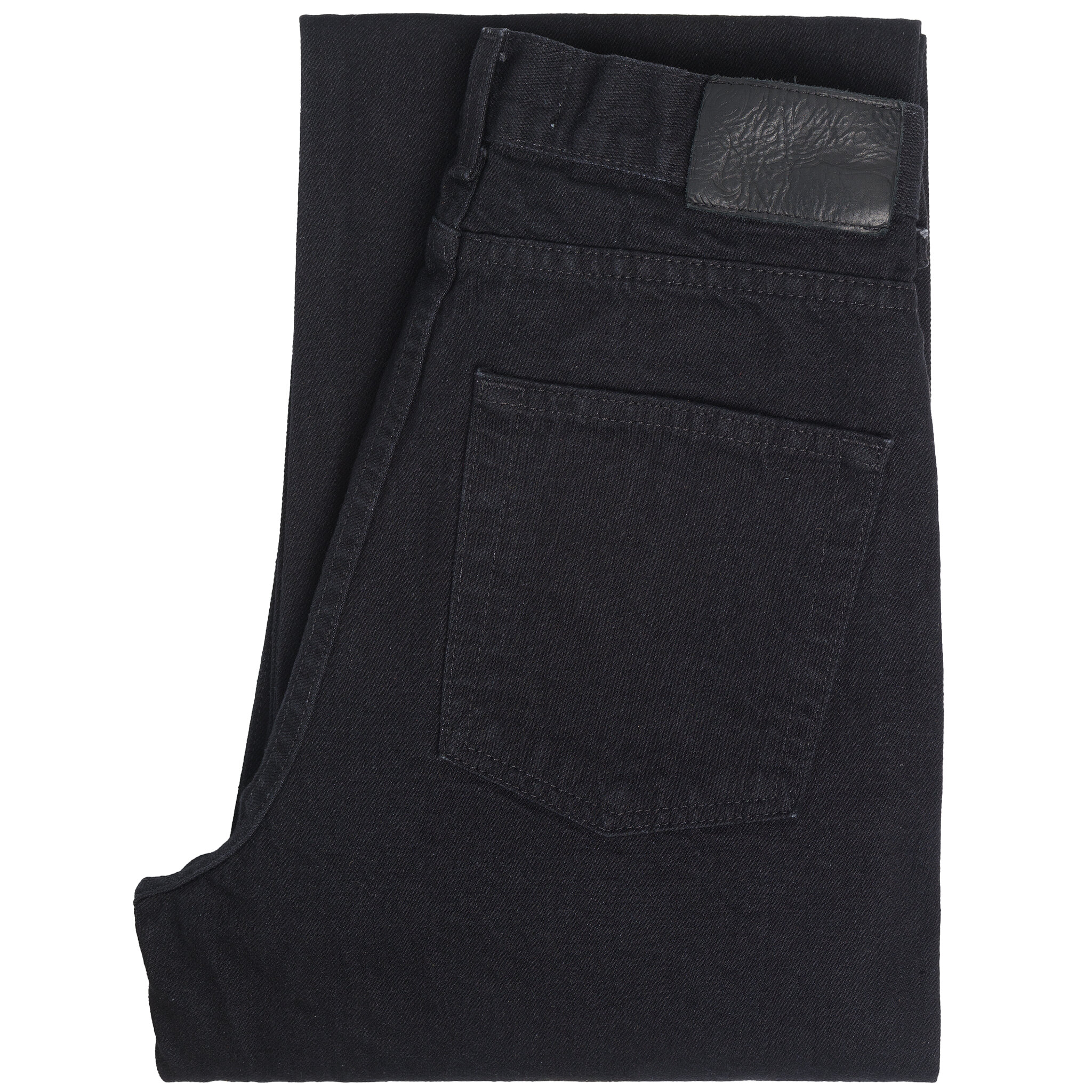 Women’s Solid Black Selvedge jeans - folded 