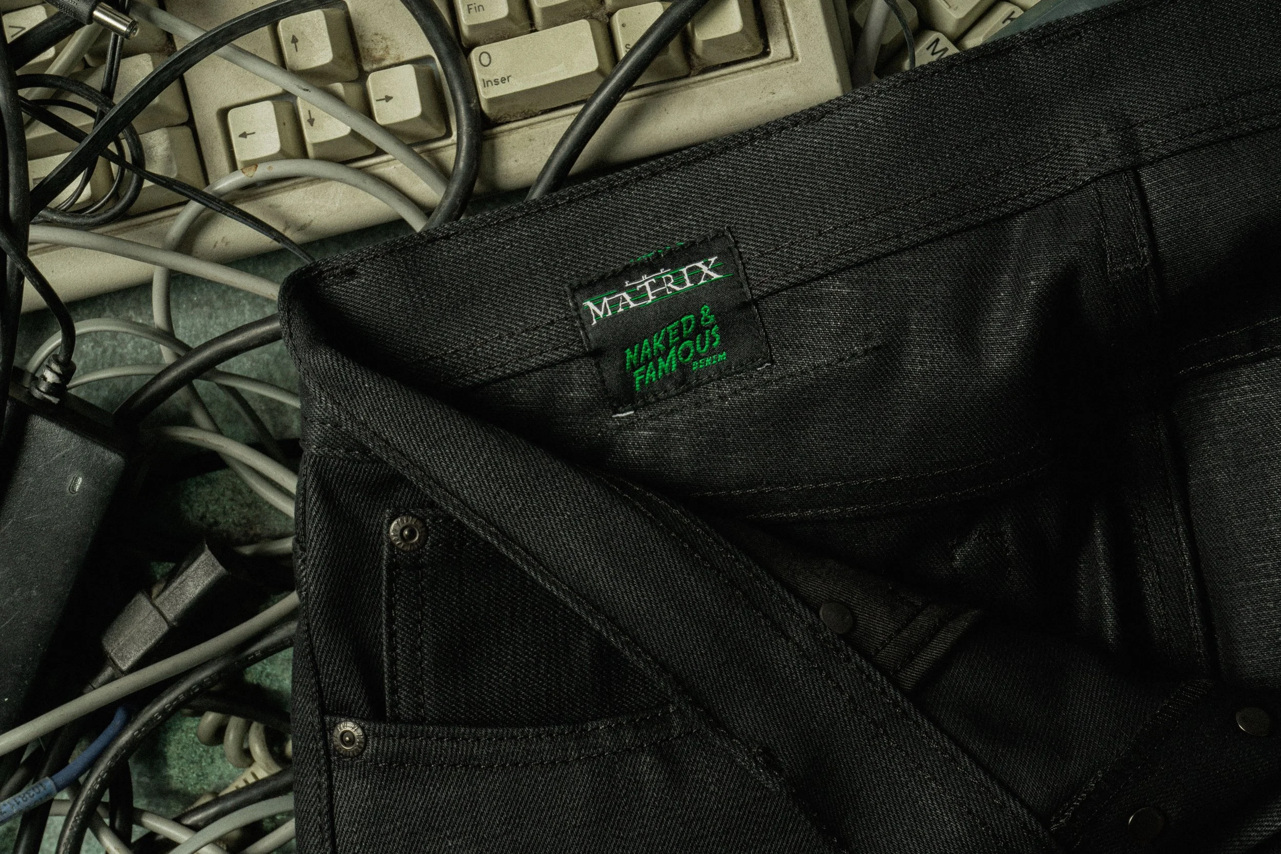 Matrix Falling Code Selvedge - Dual Logo