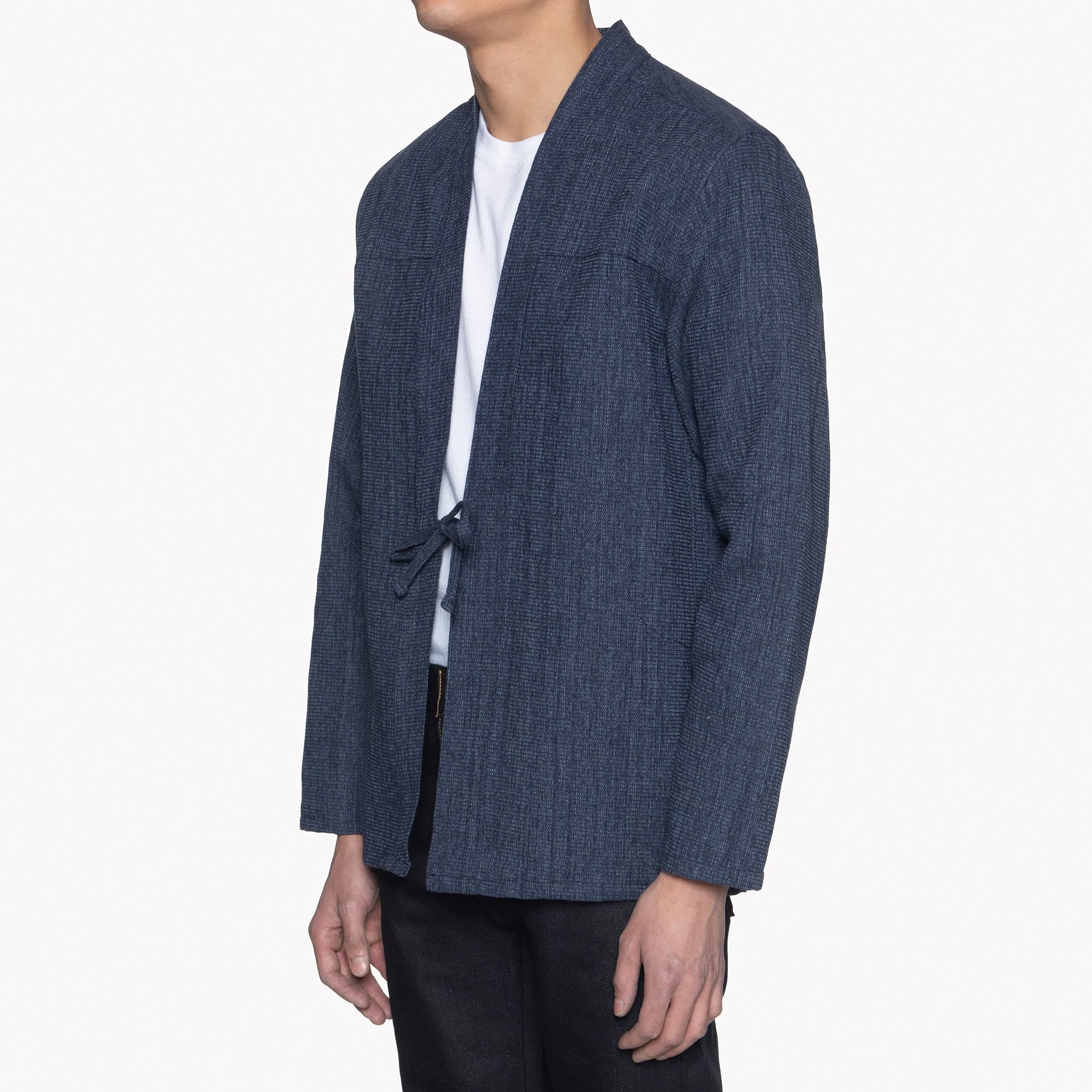 Kimono Shirt - Indigo Waffle - side