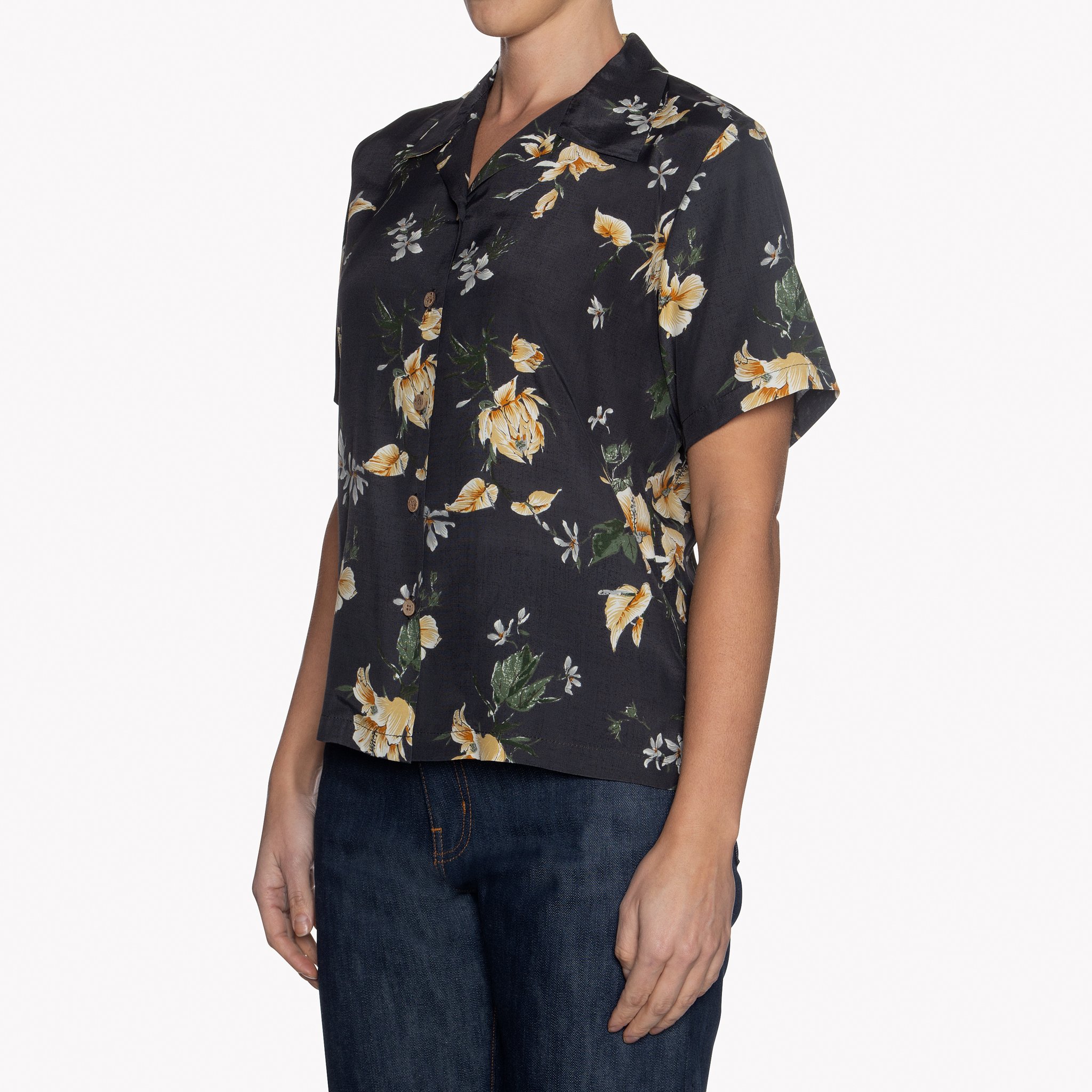 Women's Camp Collar Shirt - Silky Flowers | Naked & Famous Denim