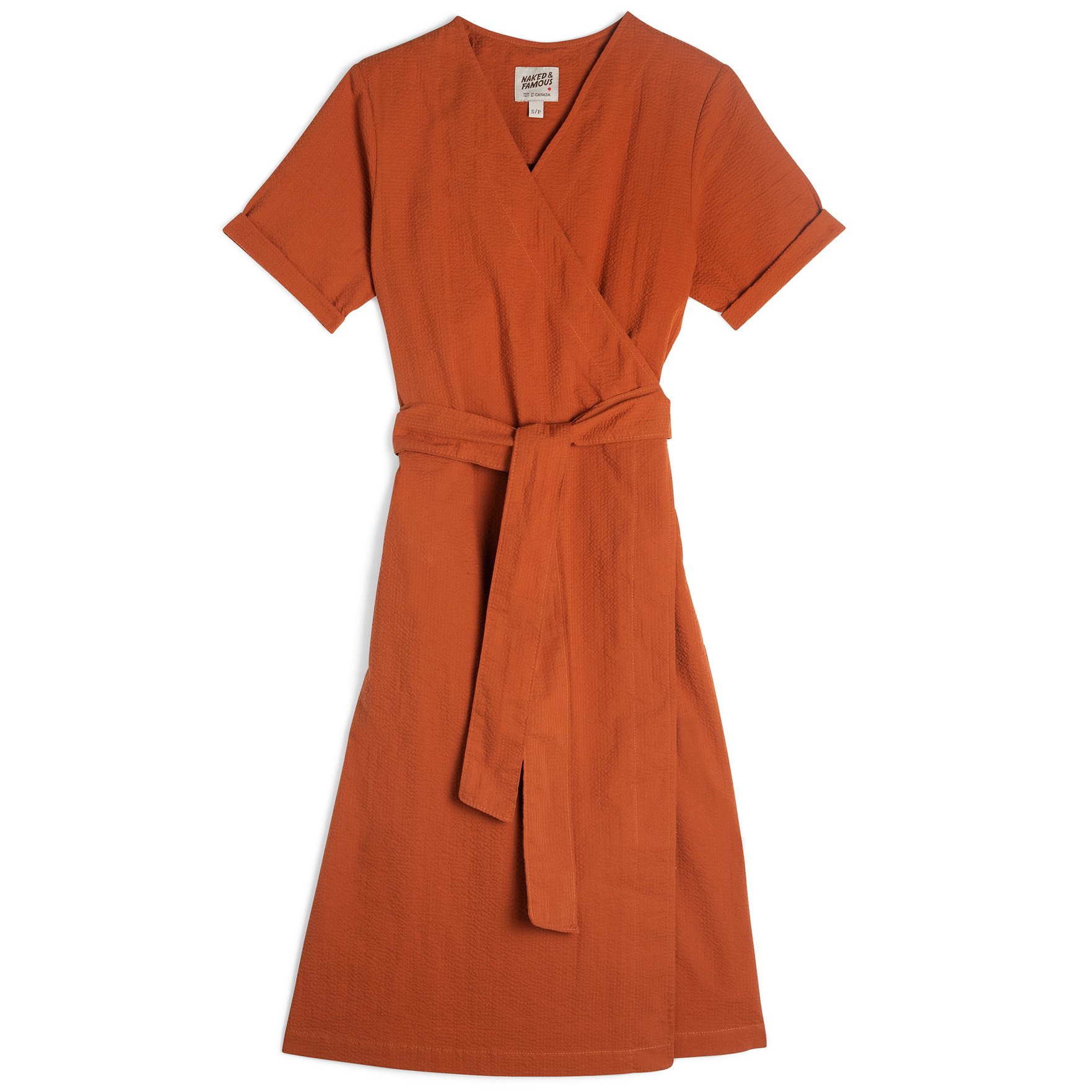 Naked Wardrobe, Long Wrap Dress, Blaser, Small, Burnt Orange, New w/Tags