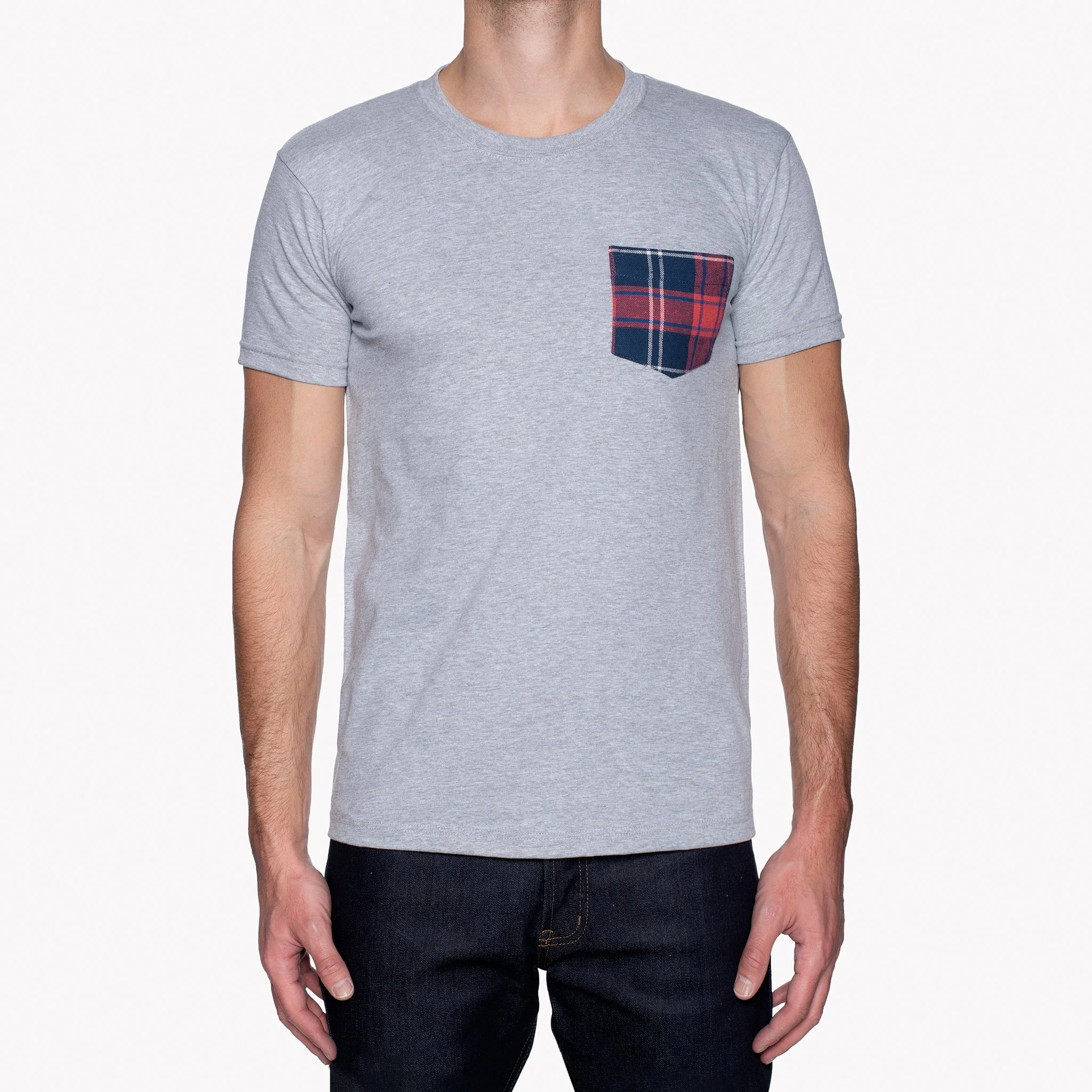Contrast Pocket Tee - Heather Grey 