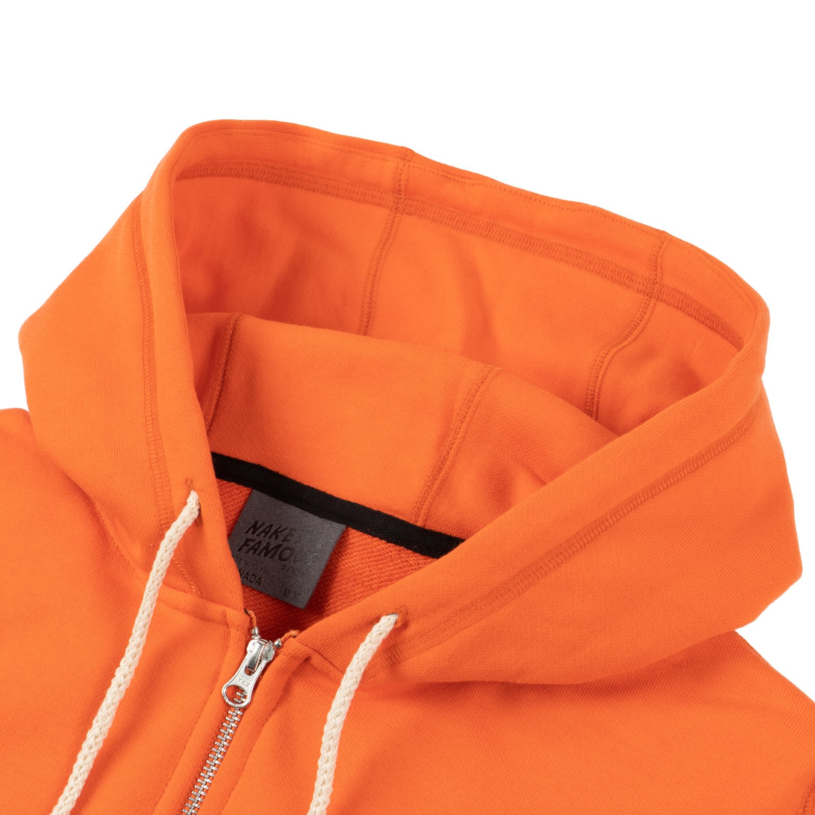  Zip Hoodie - Orange Terry - collar 