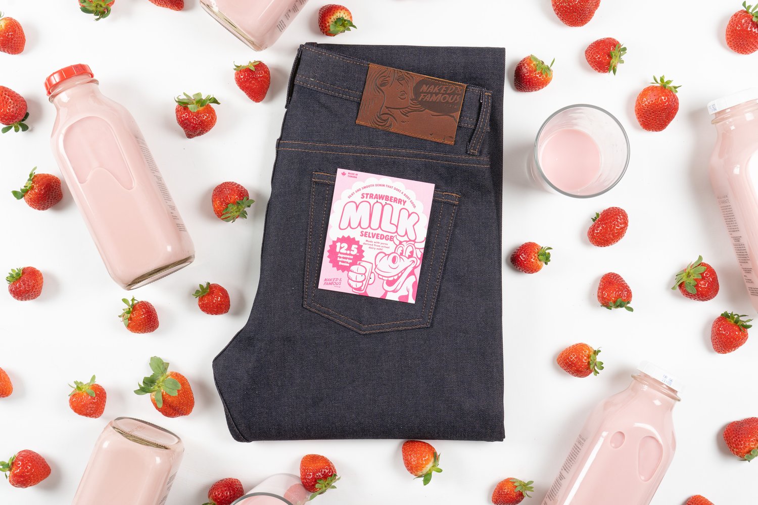 Strawberry Milk Selvedge - Folded Flat