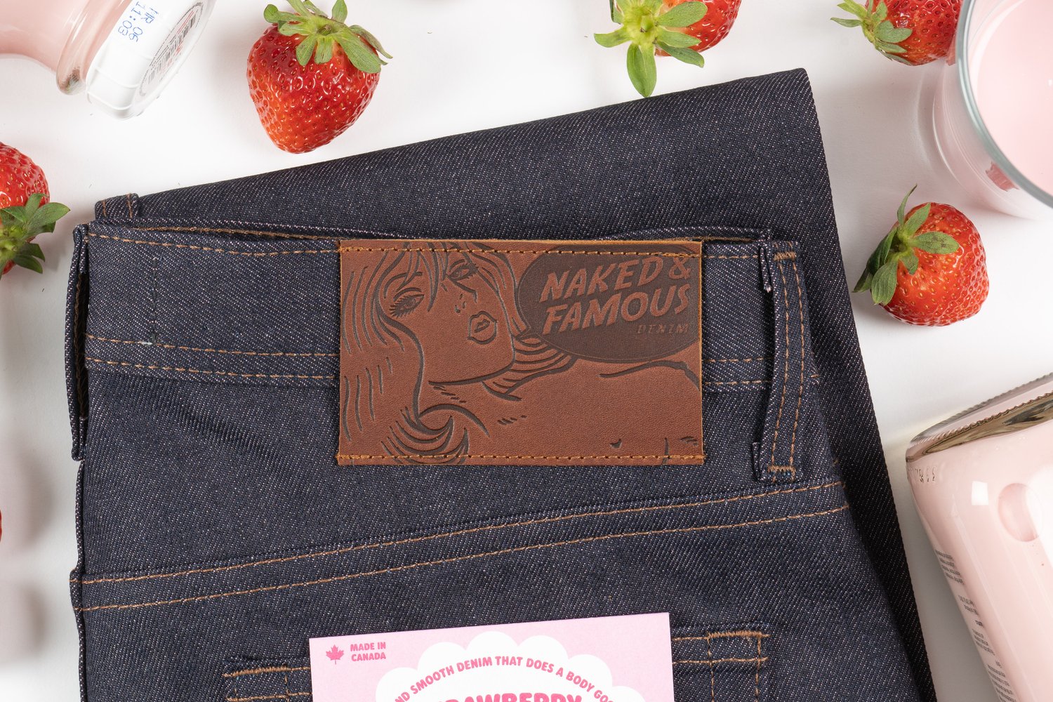 Strawberry Milk Selvedge - Leather Patch