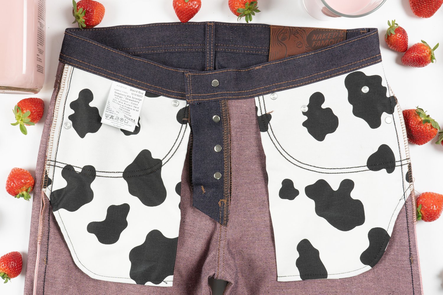 Strawberry Milk Selvedge - Pocket Bags