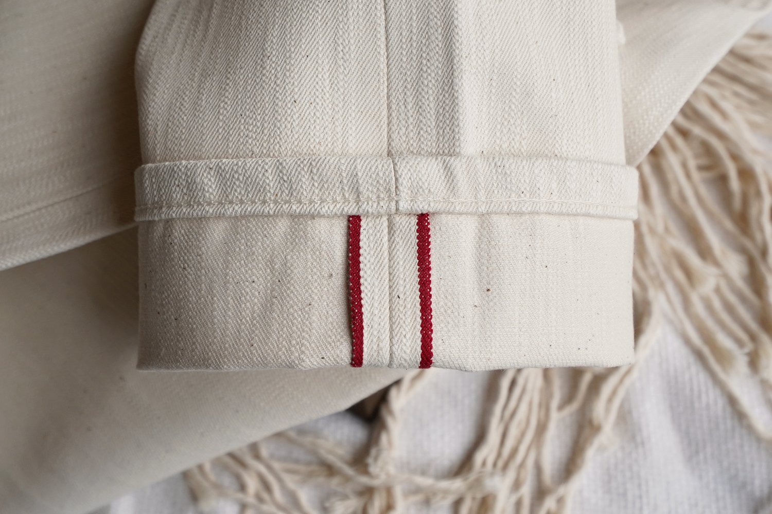  Raw Cotton Slub Selvedge - folded cuff 