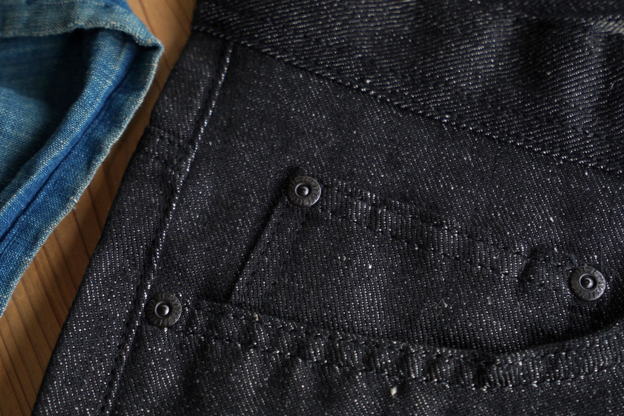 Raw Linen Denim - Black - Hardware Close Up
