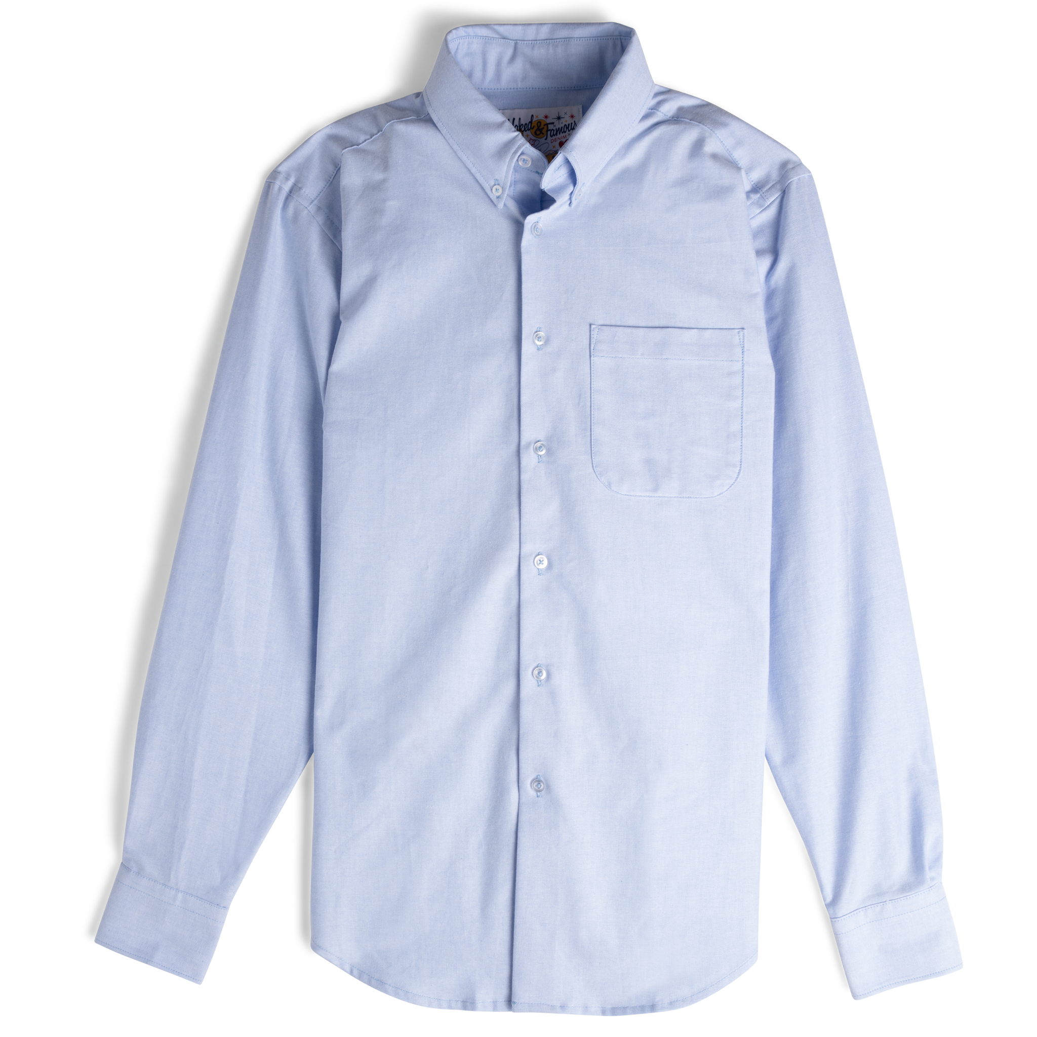  Easy Shirt - Cotton Oxford - Pale Blue - flat front 